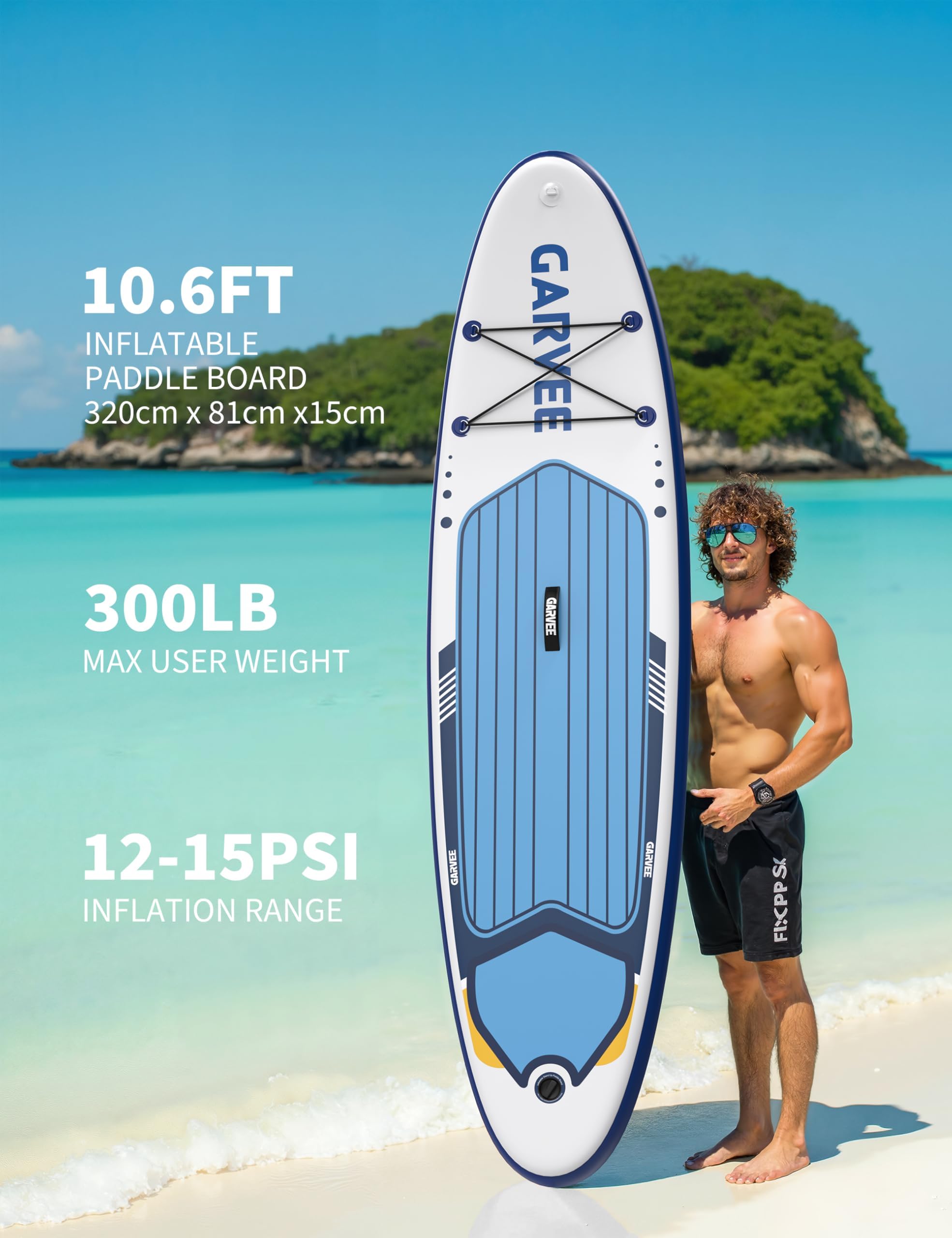 Pack de Planche de Paddle Gonflable Haut de Gamme, Design Large, Stable et Antidérapant