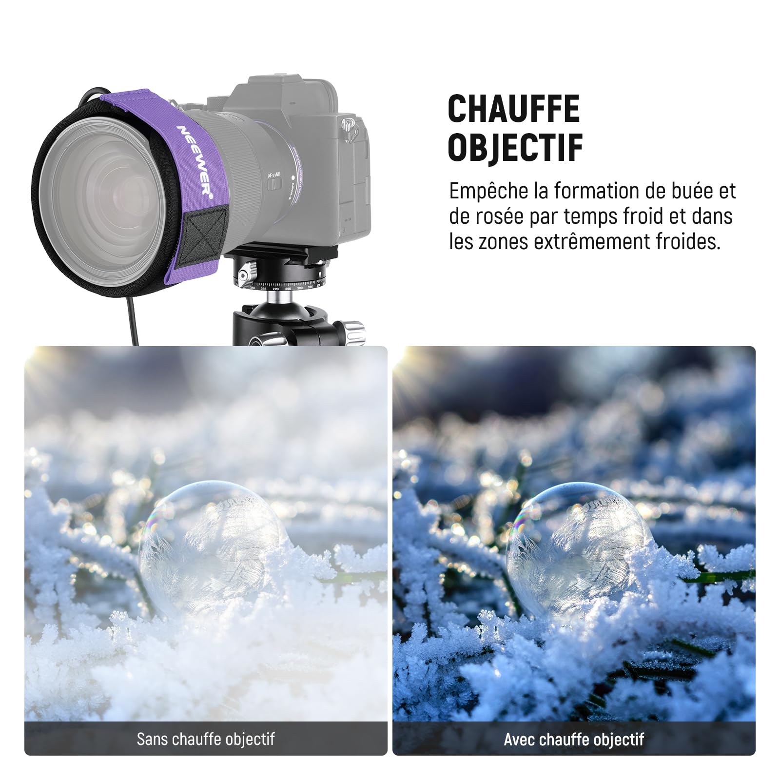 NEEWER 16"/400mm Chauffe-Objectif USB pour Télescope, Bande Chauffante Anti-Buée,3 Niveaux de Température, Empêche Condensation de Rosée pour DSLR Caméra sans Miroir Jumelles Astrophotographie, HW-29B