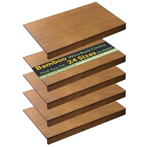 Gashell Wire Shelf Covers, Bamboo Wire Rack Covers for Pantry,