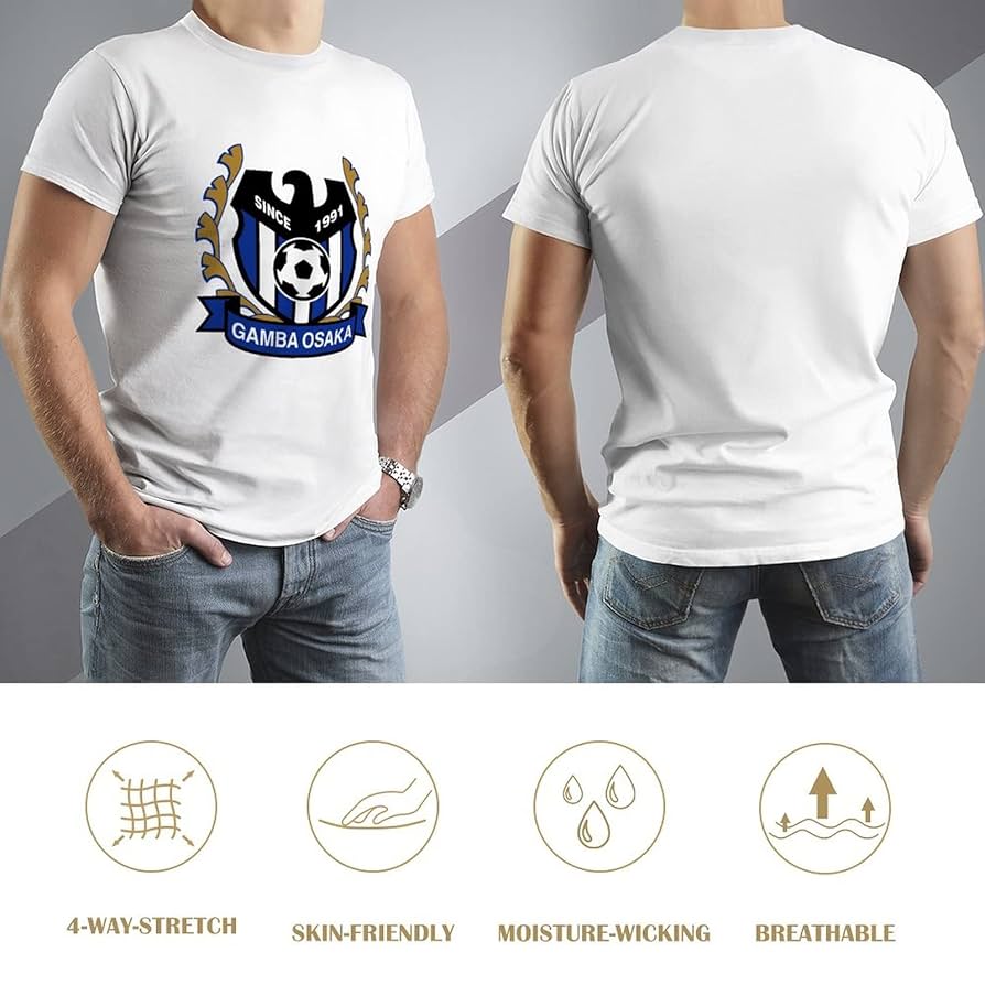 Amazon.co.jp: ガンバ大阪 Tシャツ メンズ 半袖 100% 綿 クルー