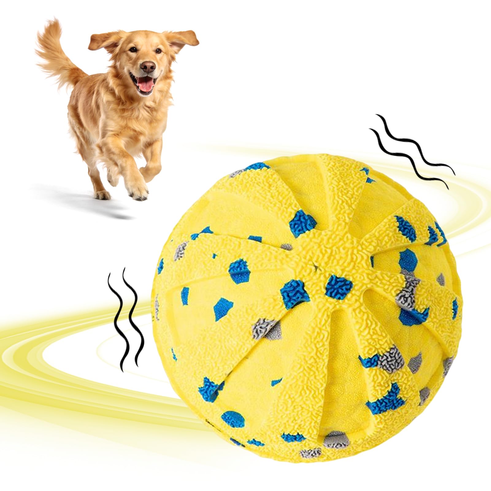 DFQ Pelota interactiva para perro, amarilla