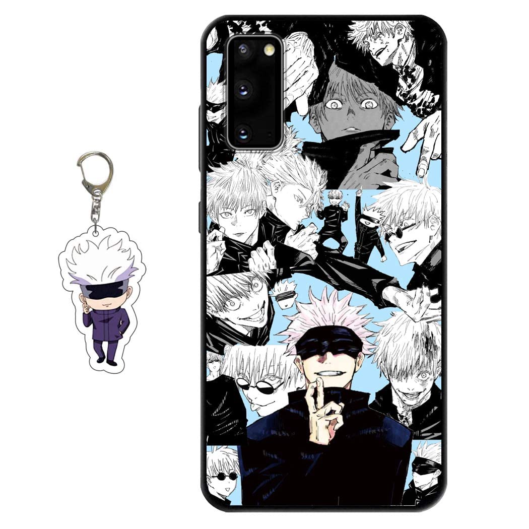 Compatible with Samsung Galaxy S20 FE 5G Case Jujutsu Kaisen Anime Design [with Gojo Satoru Figure Keychain], Soft Silicone TPU Animation Cool Phone Case for Samsung Galaxy S20 FE 5G