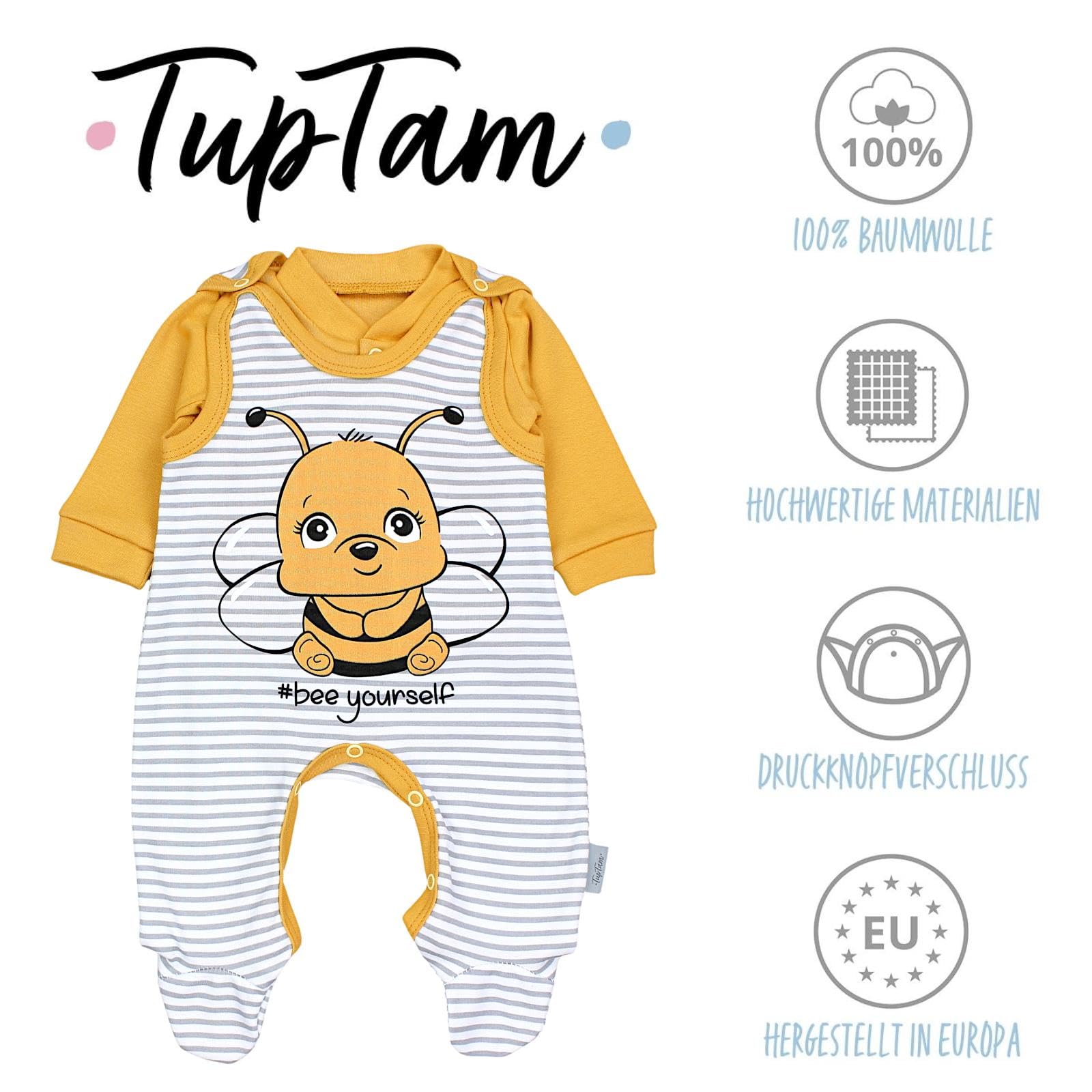 TupTam Baby Mädchen Jungen Strampler mit Langarmshirt Aufdruck Spruch 2 teilig - 2