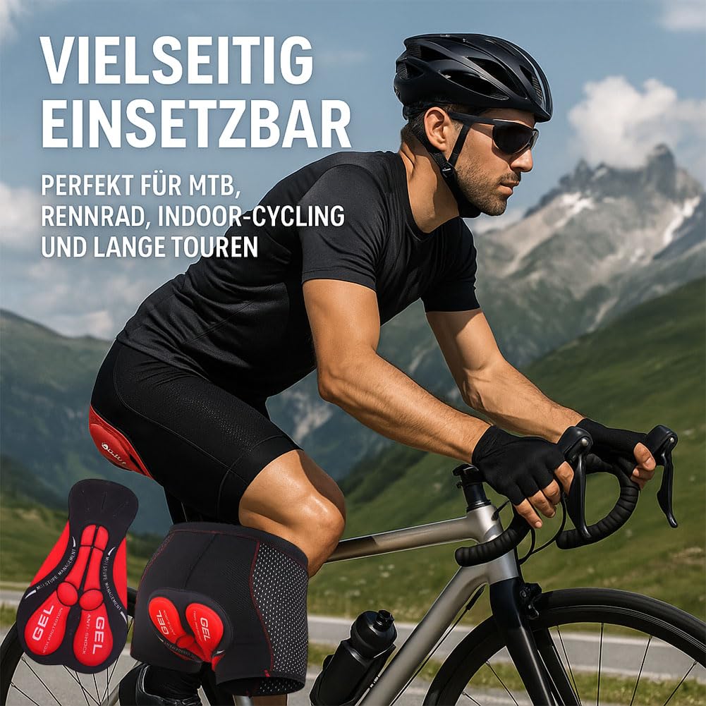 Motorrad Unterhose – Atmungsaktive Herren Radhose Mit 5d Sitzpolster, Stoßdämpfende Fahrrad-Unterhose, Für Motorrad Und Fahrrad