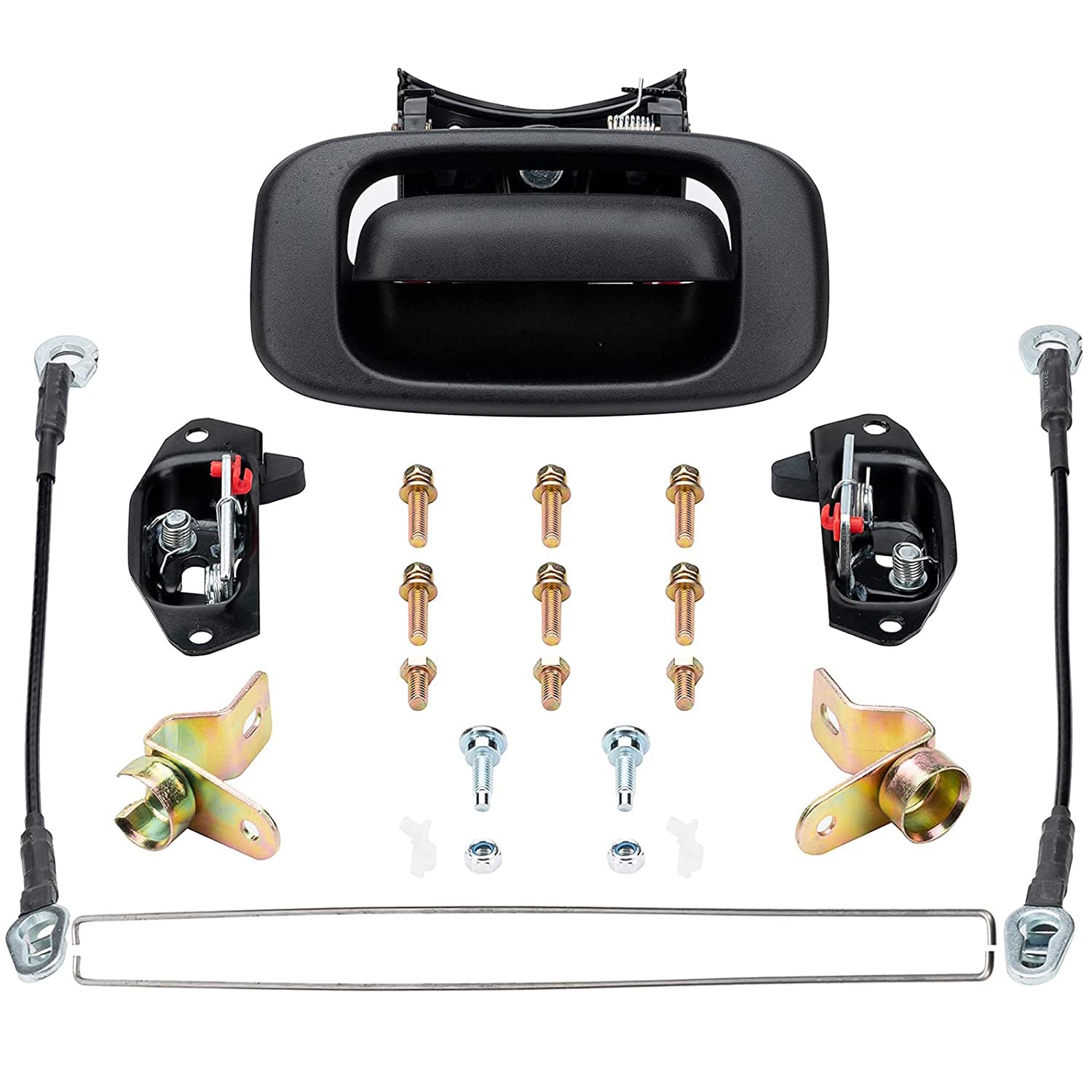 Photo 1 of INCOMPLETE Tailgate Hardware & Rebuild Kit 15074252 15074253 Compatible with Chevrolet Silverado and GMC Sierra 1999-2006 15921948 15921949 Handle,Bezel,Latches,Cables,Rods etc. 15078745 15078746 15228539 99-06 24 Pack