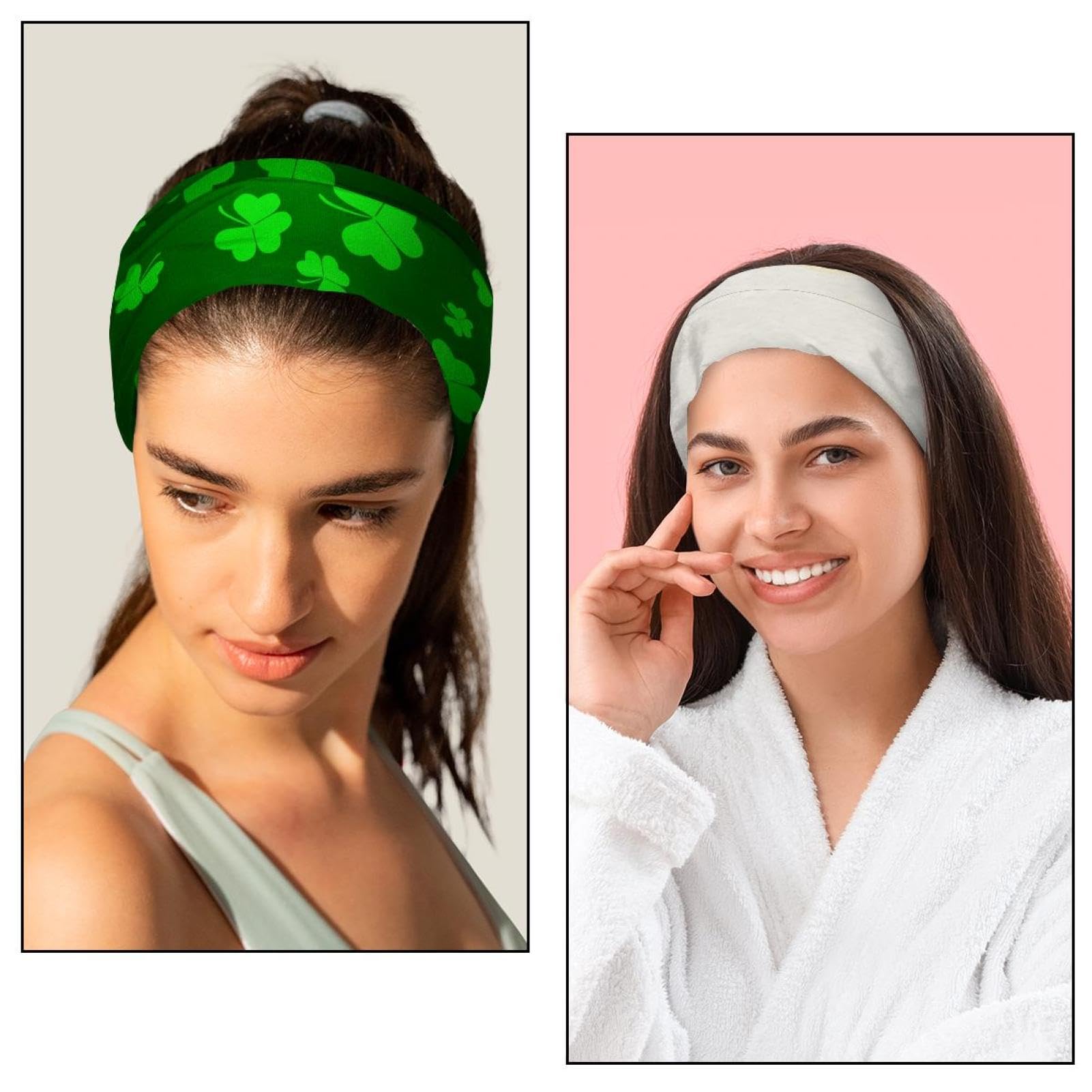 Lot de 6 bandeaux larges pour femme - Turban antidérapant - Pour yoga, sueur, sport, entraînement