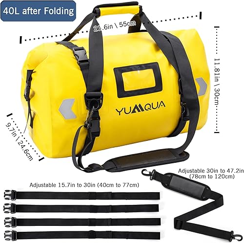 Miniatura 5 de YUMQUA Waterproof Duffel Bag, Motorcycle Duffle Bag, Heavy Duty Roll Top Large Dry Bags Waterproof with Durable Straps & Handle for Travel Outdoor