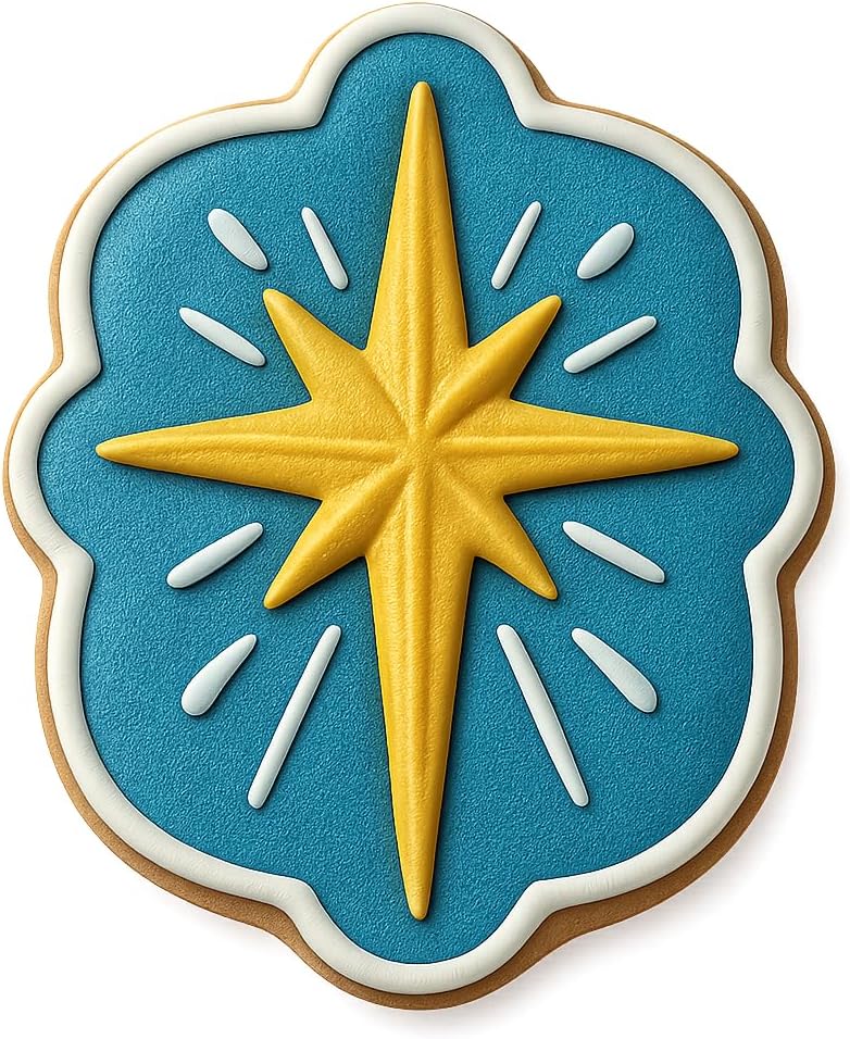 Star of Bethlehem Cookie Cutter - 3x4" Premium Baking Design 714 Kitchen