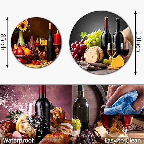 Miniatura 4 de Cubiertas para quemaduras de vino tinto para estufa eléctrica, decoración de cocina, barril de madera de vino, quemador de estufa redonda, bodega de