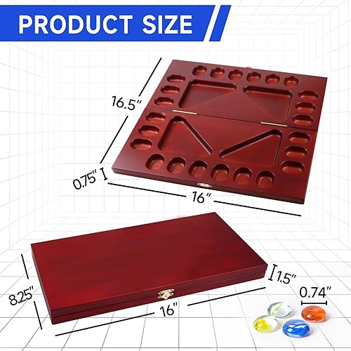 Miniatura 2 de GSE Games & Sports Expert Juego de mesa Mancala para 4 jugadores con piedras de vidrio multicolor, plegable de madera de 4 vías Mancala juego de