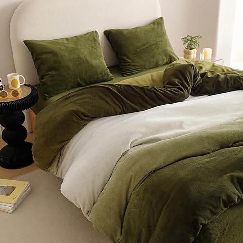 Miniatura 366 de Luxlovery - Juego de edredón azul neblina, tamaño matrimonial, minimalista, azul polvoriento, edredones de algodón suaves y transpirables, azul