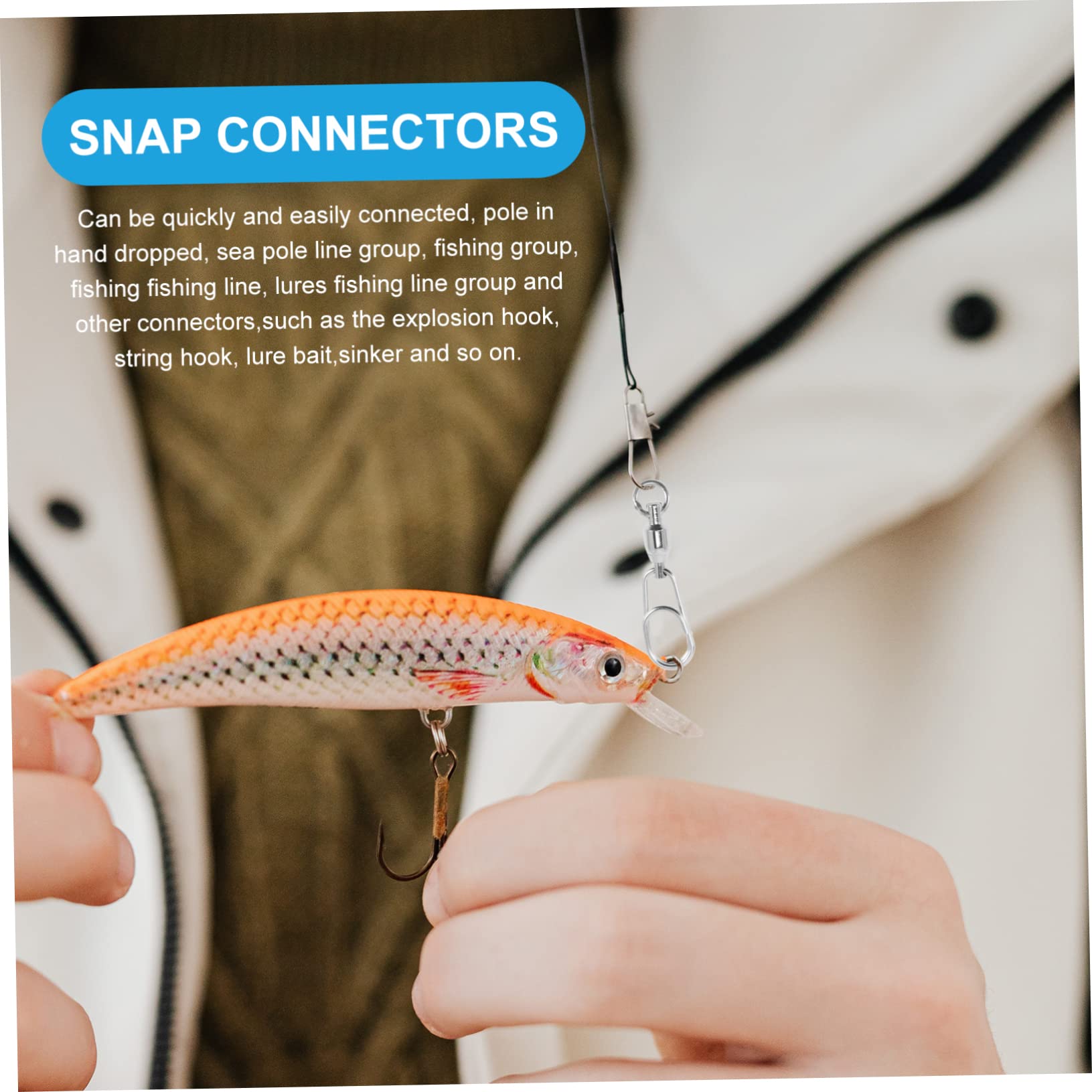 Sosoport Connecteur à Anneau à Huit Chiffres Petite pêche attirail de pêche Connecteur pour appâts Connecteur pour hameçon émerillon de pêche INOX émerillons de pêche
