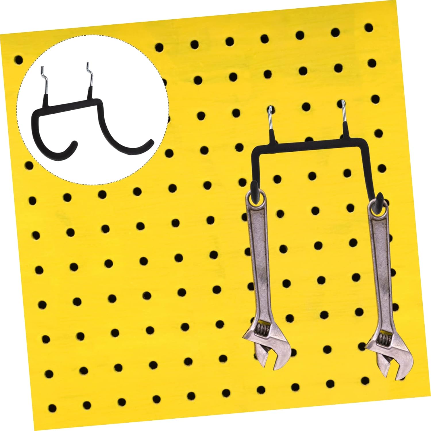 4pcs Heavy Duty Pegboard Hooks for Drill Holders Steel Pegboard Hangers Double Hooks for Garage Organization and Storage for Tool Rack and Wall Mounting