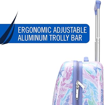 Nautica Kids 18 Hardside Carry-on Suitcase with Spinner Wheels, Pastel Shell