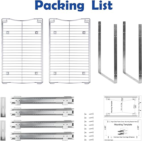 Miniatura 8 de Organizador de armario extraíble de 2 niveles (14 pulgadas de ancho x 21 pulgadas de profundidad), cesta deslizante individual para armario de