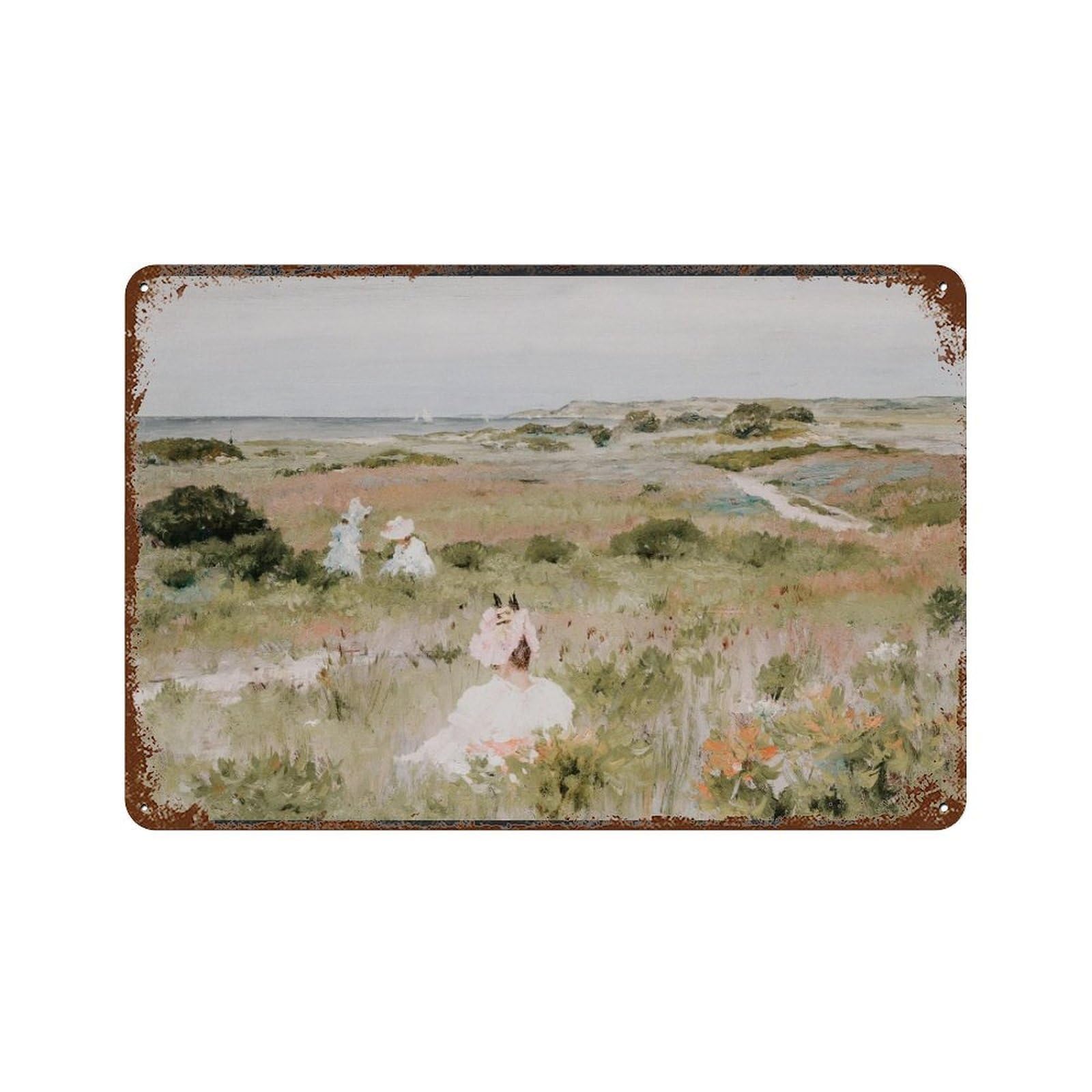 xiaoxiaoshen Landscape Shinnecock, Long Island by William Merritt Chase Wall Decor Art Metal Tin Poster Modern Home Decor Art Home Bar Shop Decorations Vintage Sign 20x30cm