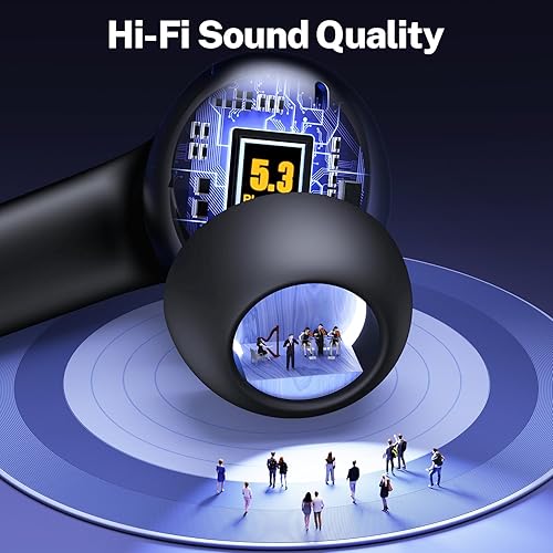 Miniatura 2 de Auriculares inalámbricos Bluetooth 5.3 con pantalla de alimentación dual, estuche de carga inalámbrica y 40 horas de reproducción, auriculares