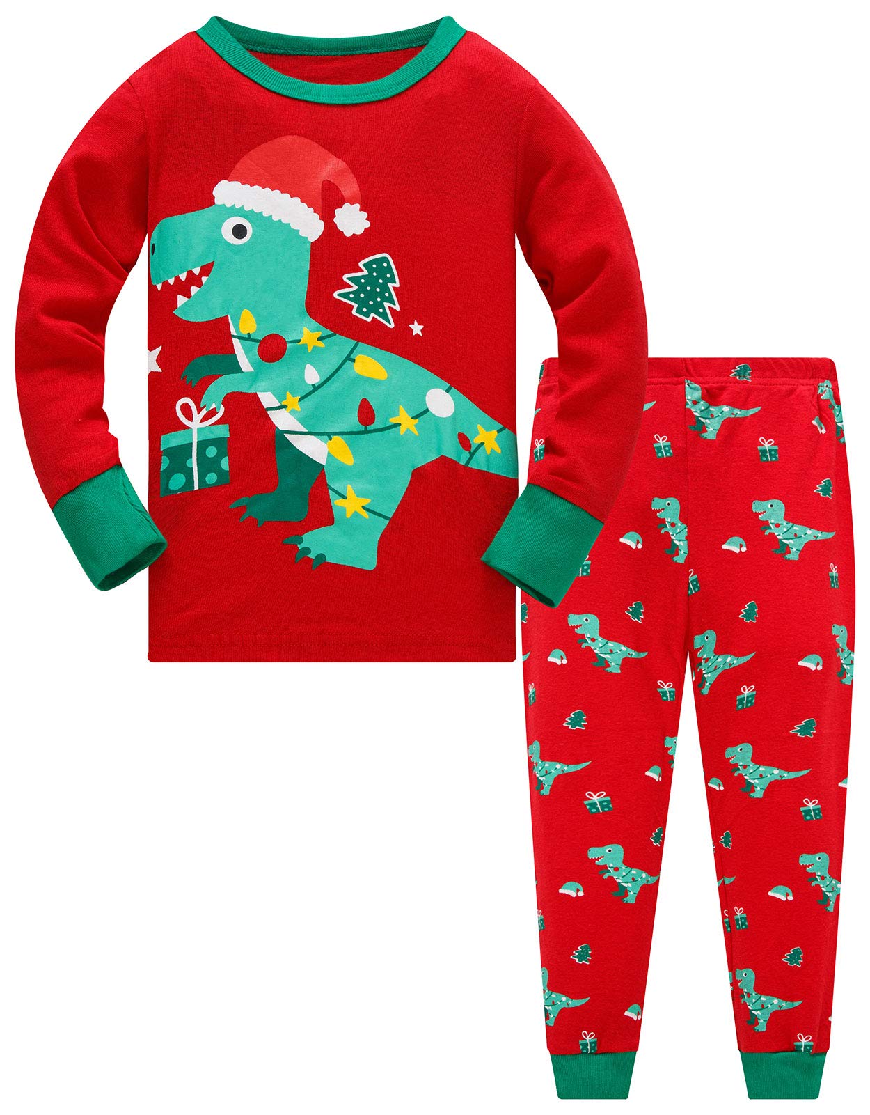 TEDD Unisex Pijamas Niño Niña Navidad Algodon Manga Larga Infantil Ropa a Juego Conjunto Edad 1-12 Años