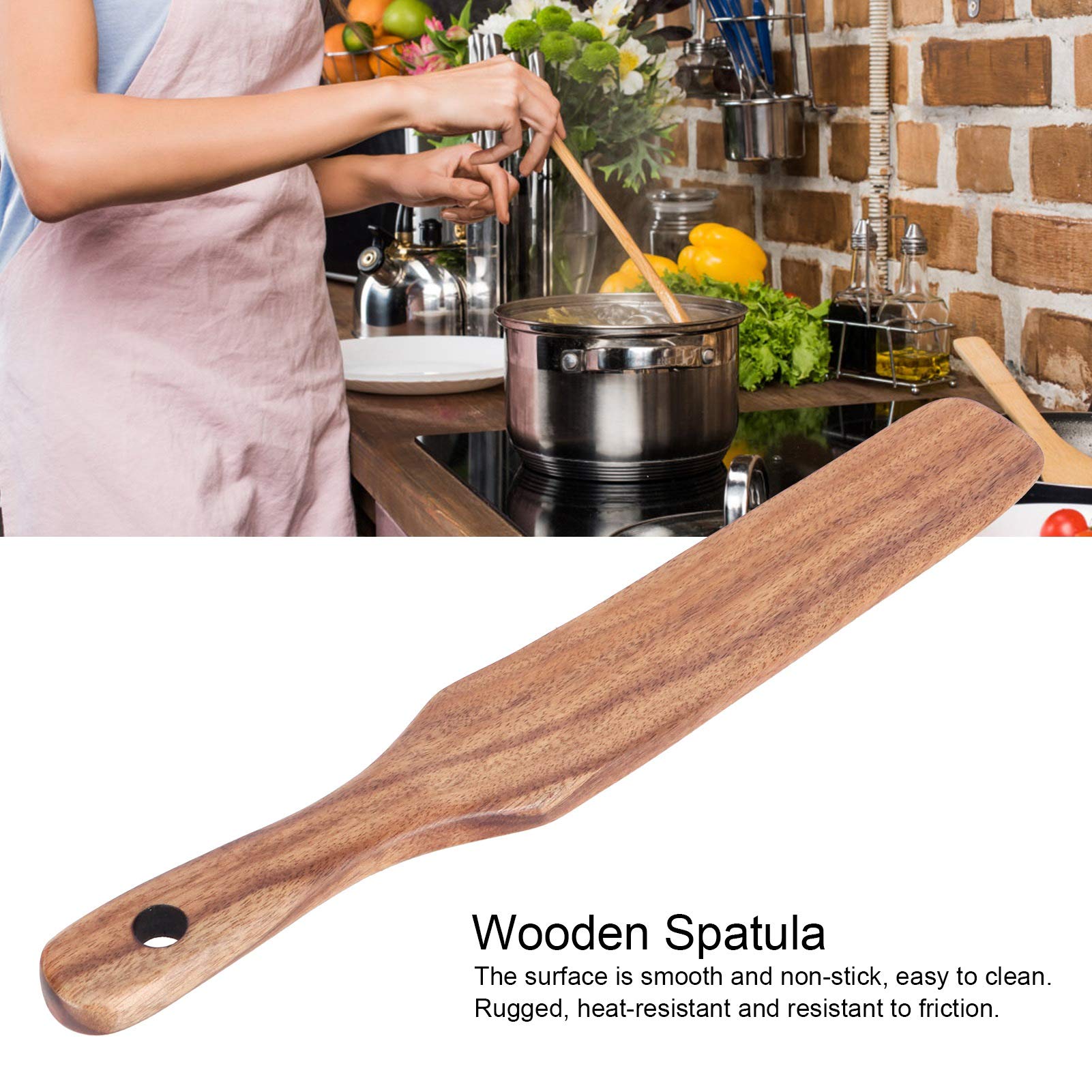 Parve Green Deluxe Wooden Spoon – Heavy Duty, Strong Wood with Ergonomic Handle and Comfortable Grip For Cooking and Baking – Color Coded Kitchen Tools by The Kosher Cook