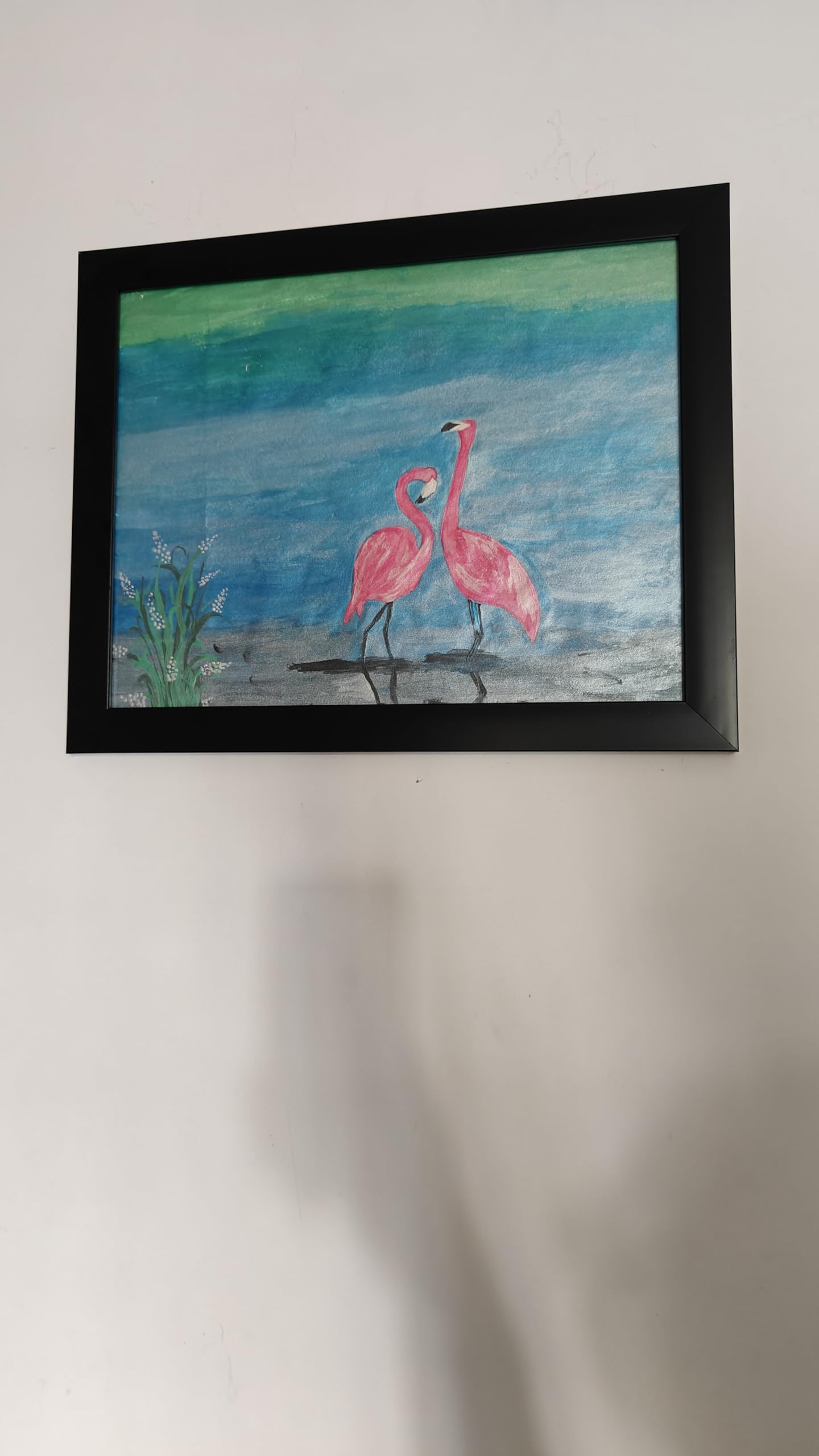 Handmade flamingo painting