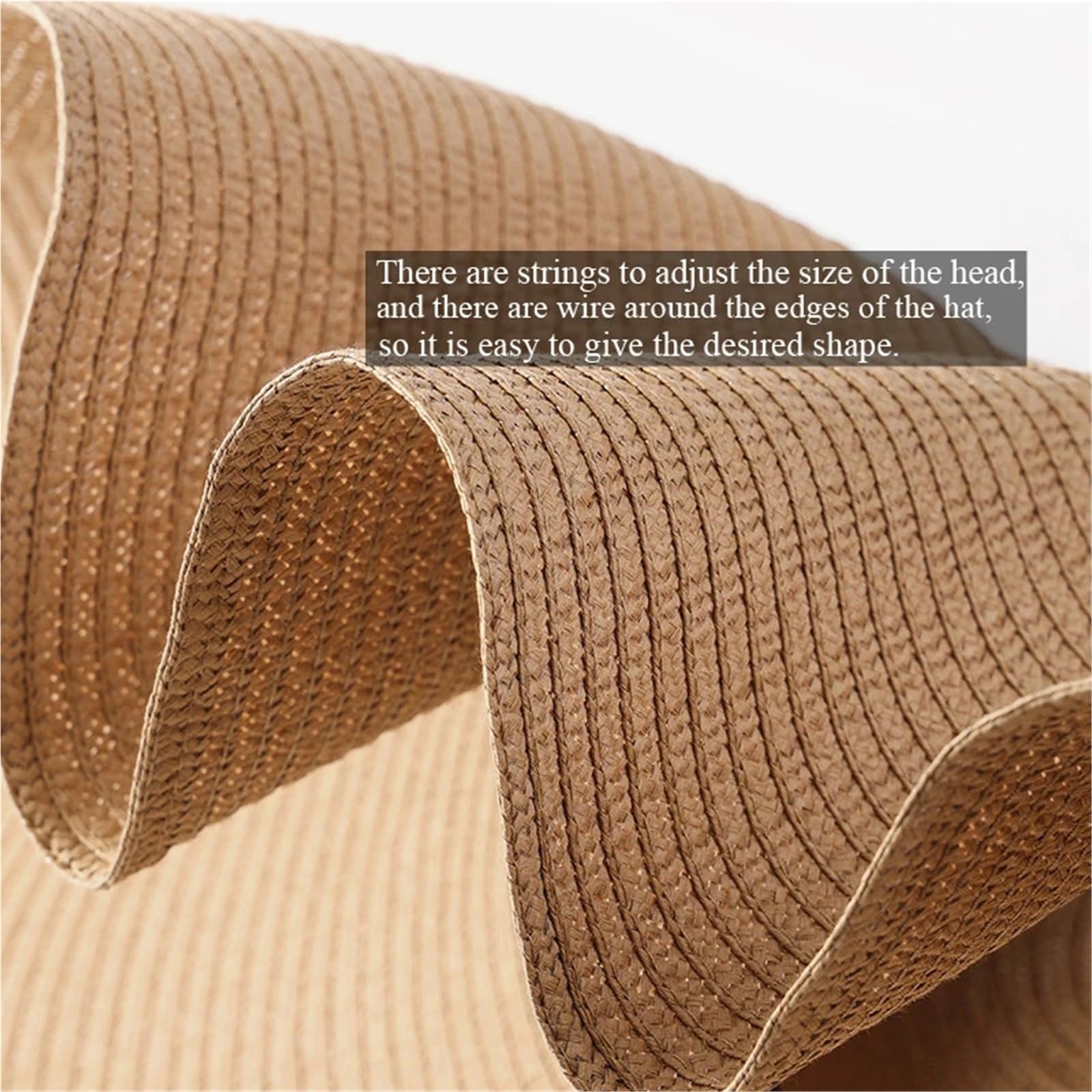 Generisch Sombrero de playa plegable de 70 cm para mujer, 54 – 57 cm