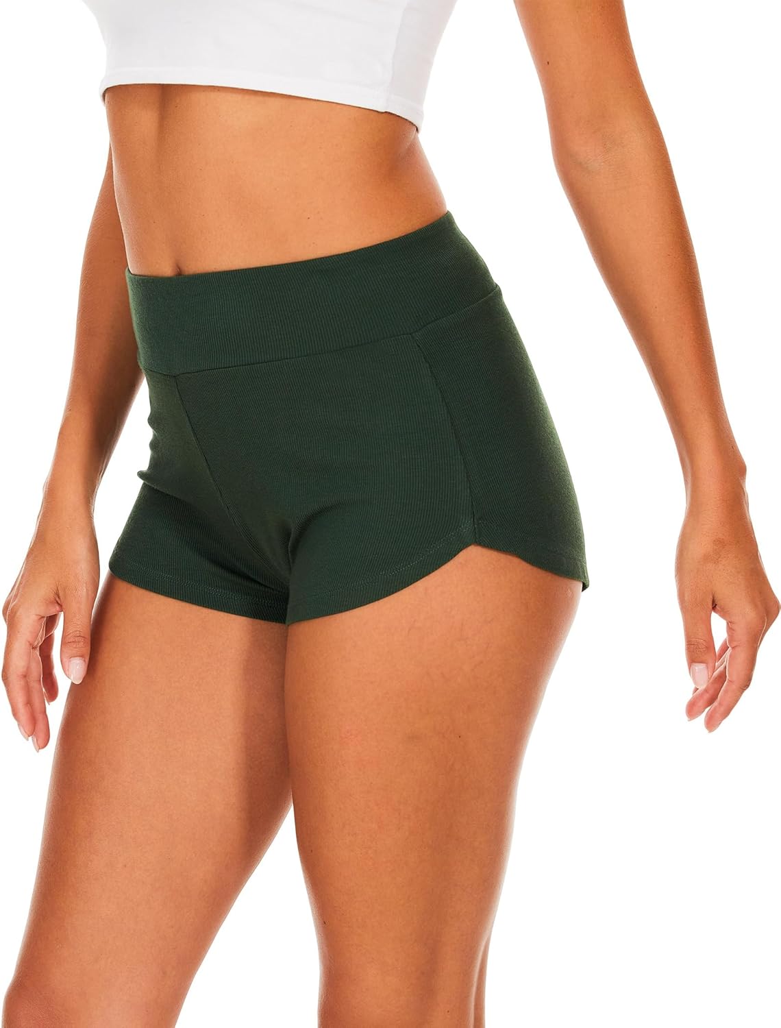 LazyCozy Bamboo Viscose Micro Shorts for Women Soft Y2K Mini Pajama Shorts, Knit Lightweight Sleep Bottoms Lounge Short Pants - Image 4