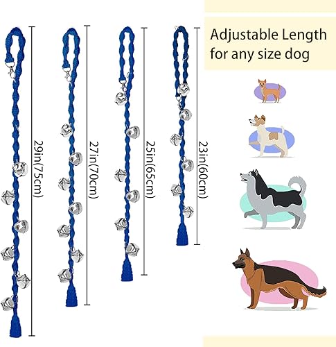 Vista 49 de Dog Bells to Go Outside & Puppy Potty Training, anillo ajustable para puerta de perro, anillo para ir al baño, hecho a mano con hilo de alta Beige