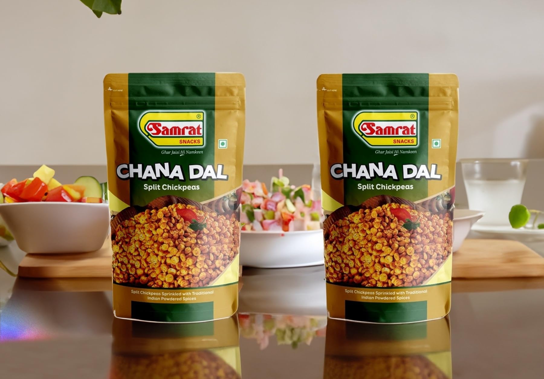 Samrat | Chana Dal Split Chickpeas Spicy & Crispy Namkeen Snacks | Crunch in Every Bite with Perfect Flavor | Ghar Jaisi Hi Namkeen | (Pack of 2 (2 x 500g)) (B0CX1Y9S3C) Amazon Price History, Amazon Price Tracker