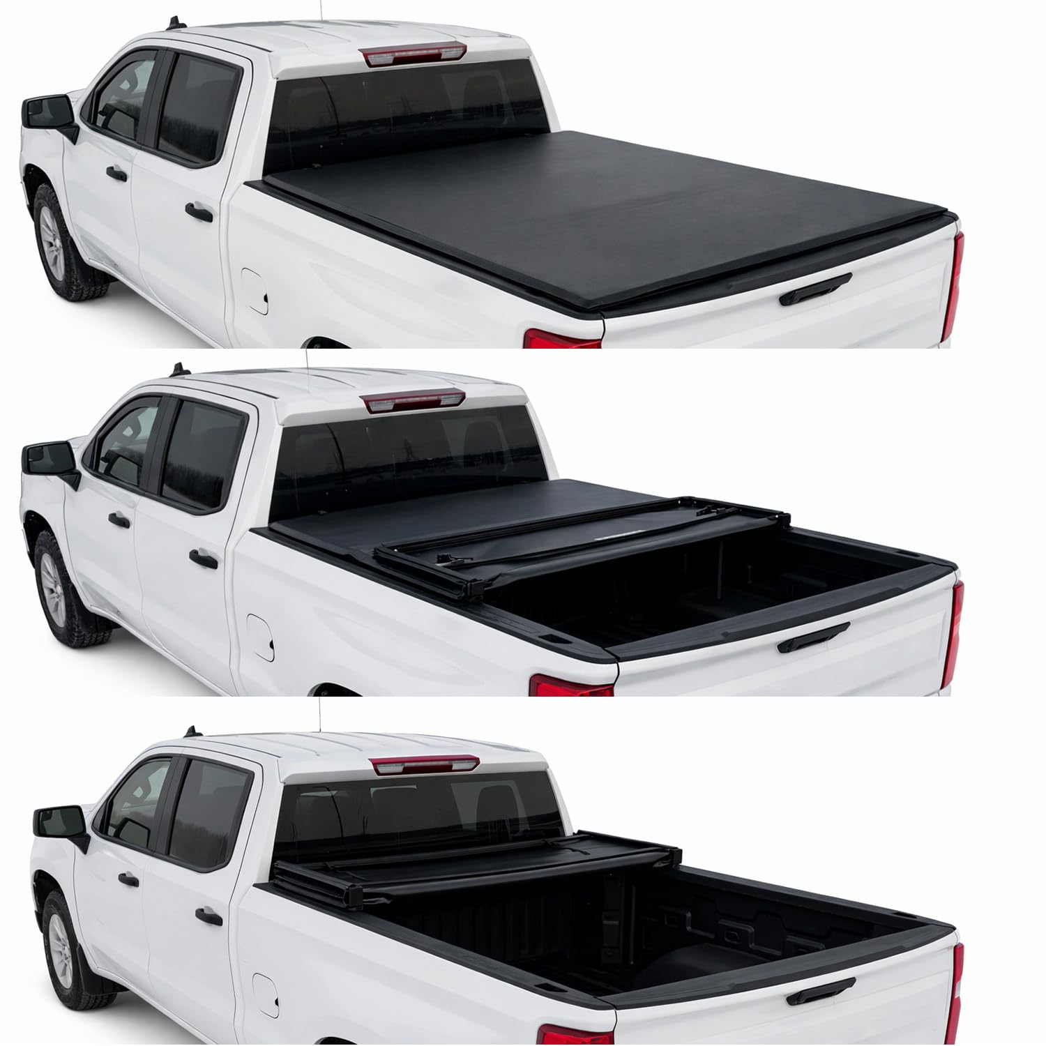Soft Tri-Fold Truck Bed Tonneau Cover, 2016-2026 Tacoma 6' Bed (73.7''), Tear-Resistant, Weatherproof, by Tonno Monster - 3