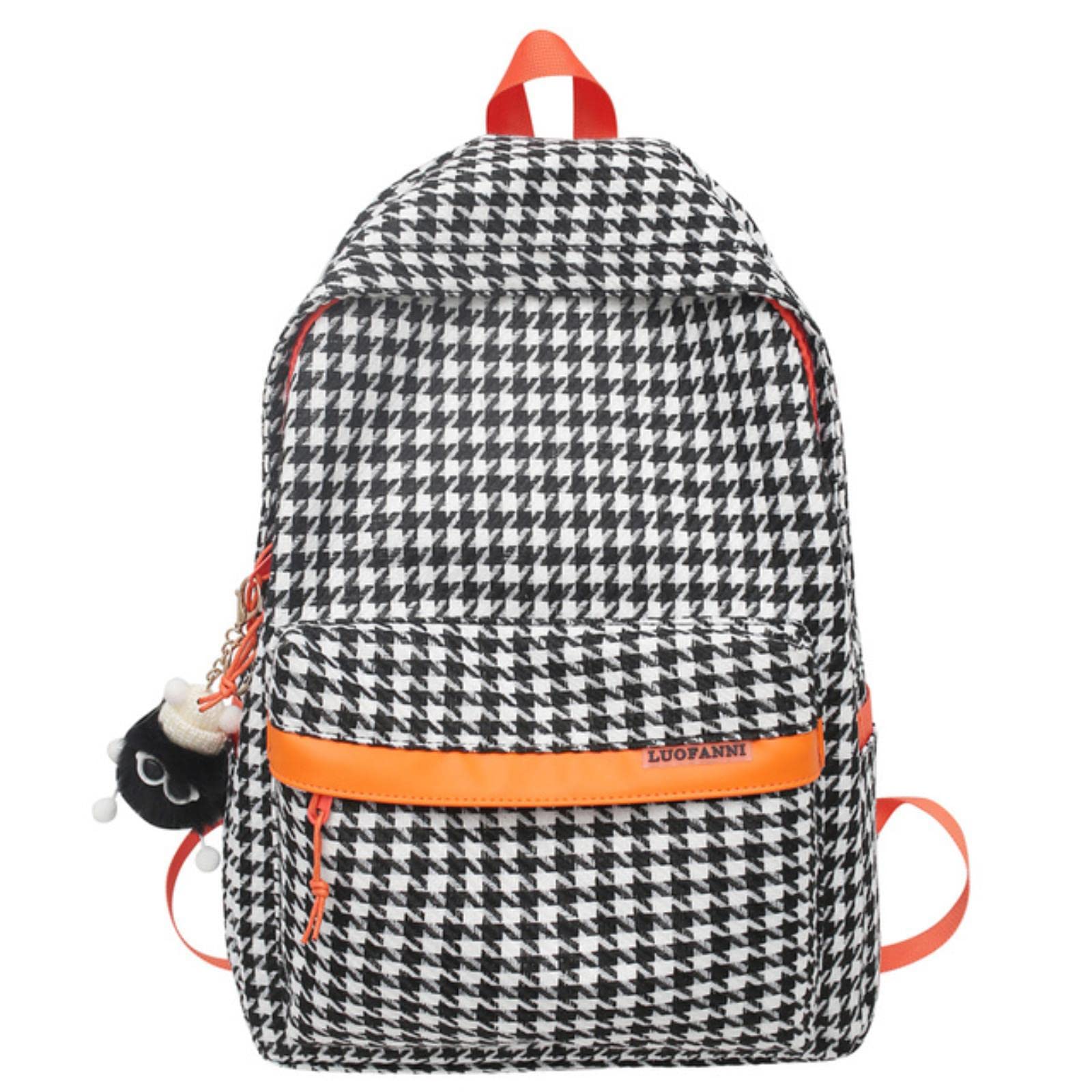 Mochila escolar lady con estampado de cuadros para laptop de moda juvenil 7