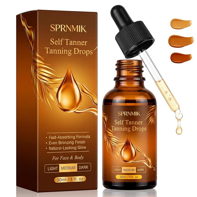 Gotas autobronzeadoras faciais e corporais Sprnmik, Medium, 30 mL