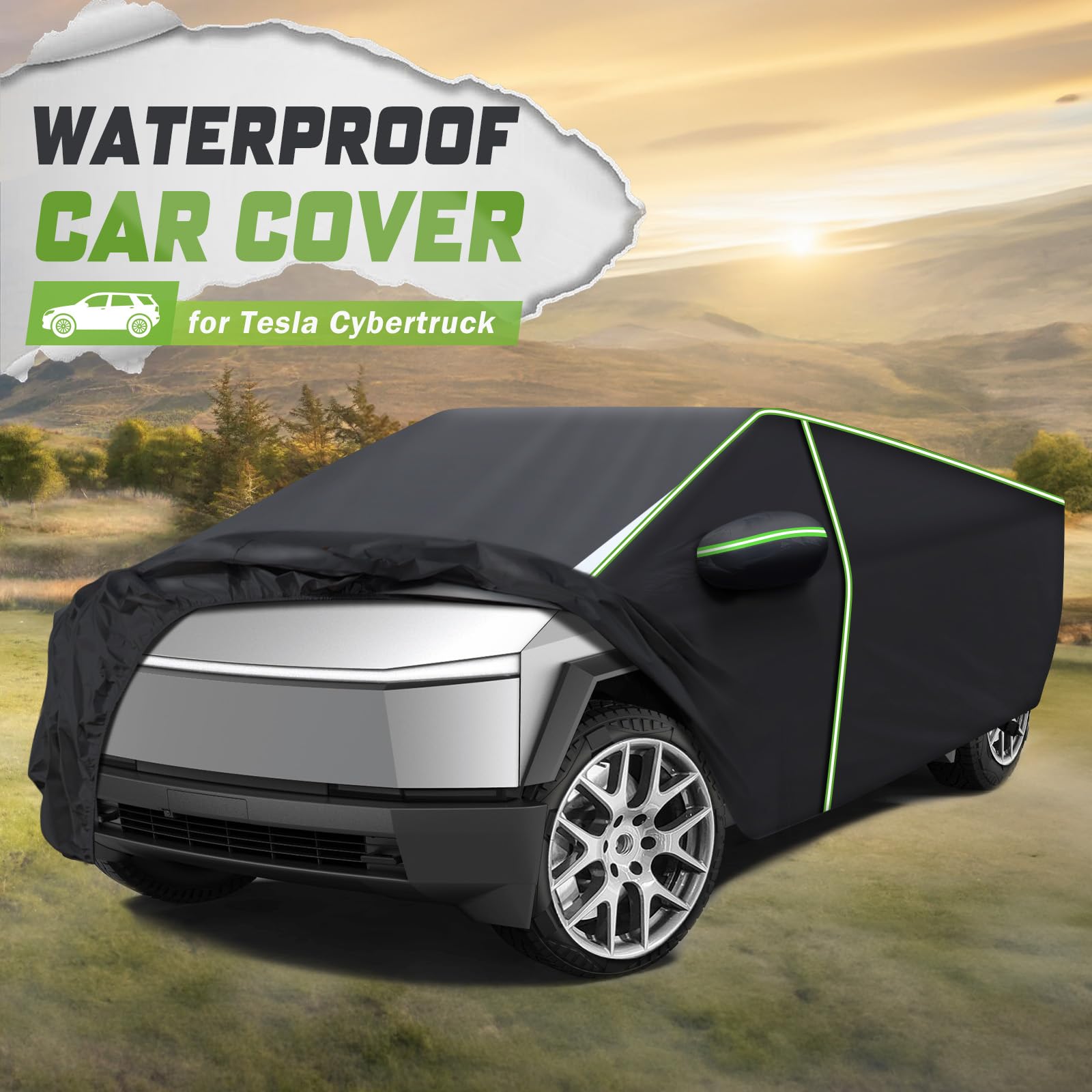 Mixsuper Liner Car Cover for Tesla Cybertruck 2024-2026 7 Layers Waterproof Car Cover Accessories for Cybertruck with Zipper — view 2