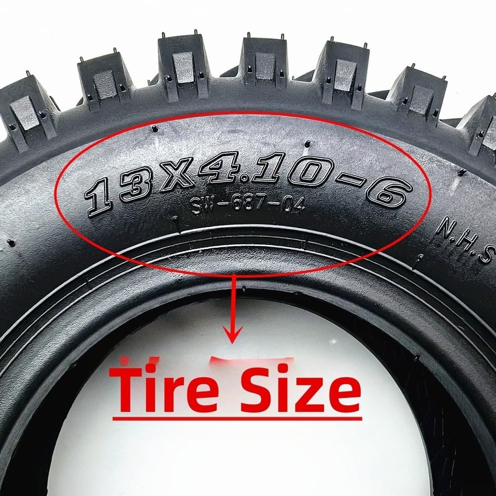 Pneumatico in gomma tubeless 13x4.10-6 per ATV Piccolo Snowplow Golf Cart 4-Ply Valutazione Battistrada antiscivolo Pressione massima 24psi
