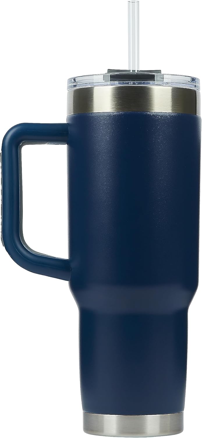 Pelican Hydration Pelican Porter™ 40 oz Vacuum Insulated Tumbler - Recycled Stainless Steel Double Wall Travel with Dual Lid, Powder Coated Insulated Coffee Mug For Hot Cold Drinks, Midnight - Image 6