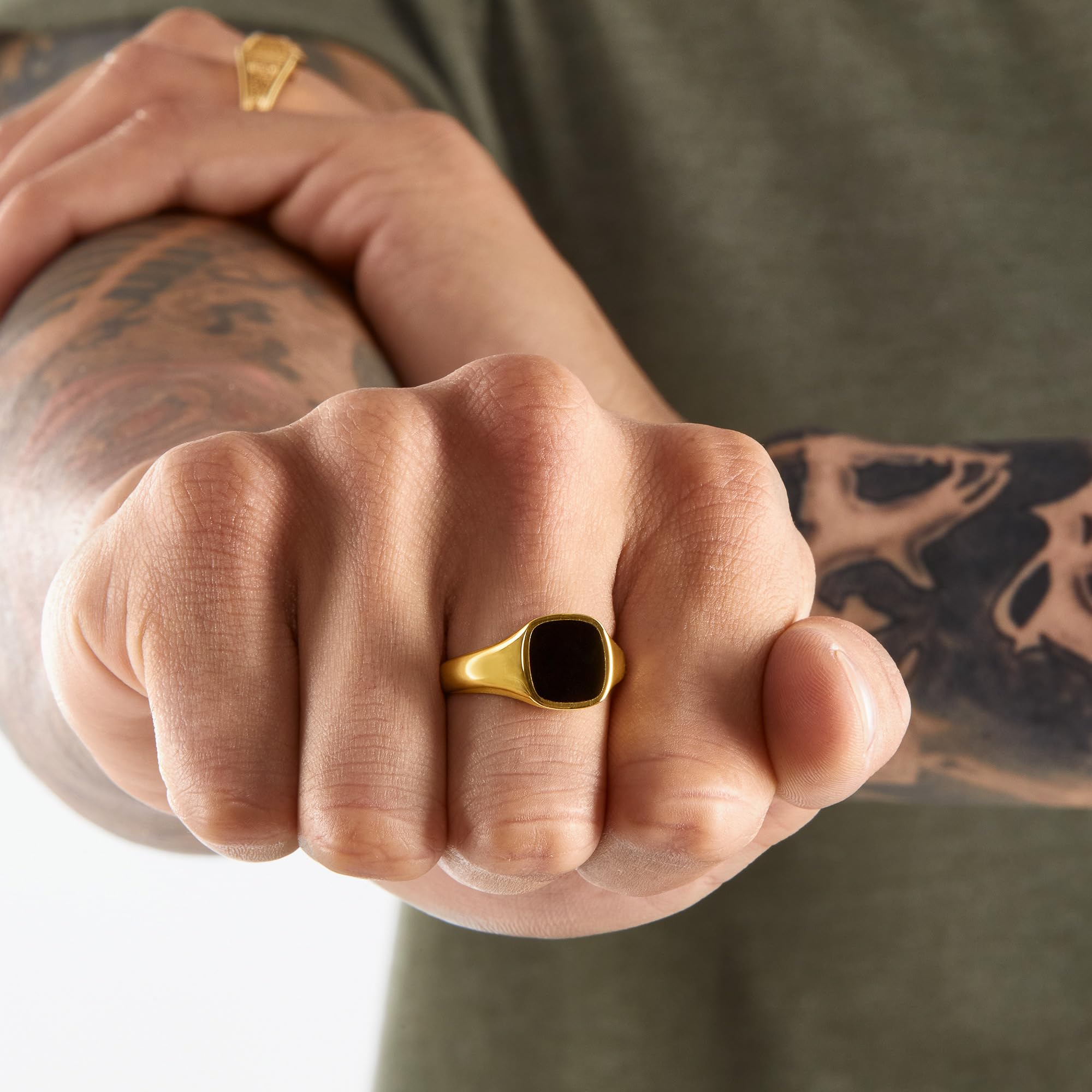 THOMAS SABO Ring klassisch schwarz-gold 925 Sterlingsilber, 750 Gelbgold Vergoldung