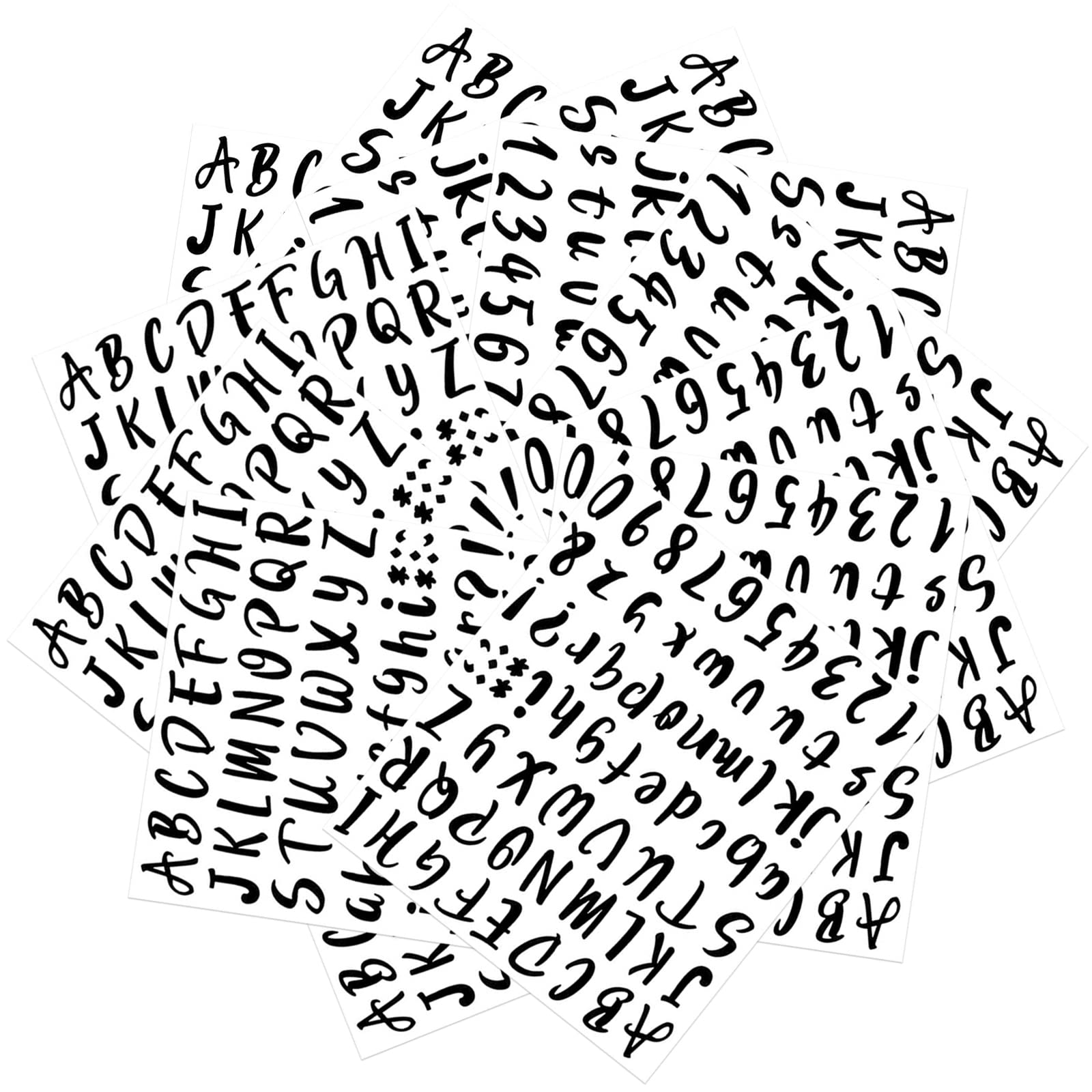 VEGCOO 864 Pcs 12 Sheets Black Vinyl Sticky Alphanumeric& Punctuation Stickers for Mailbox, Signs, Window, Door, etc