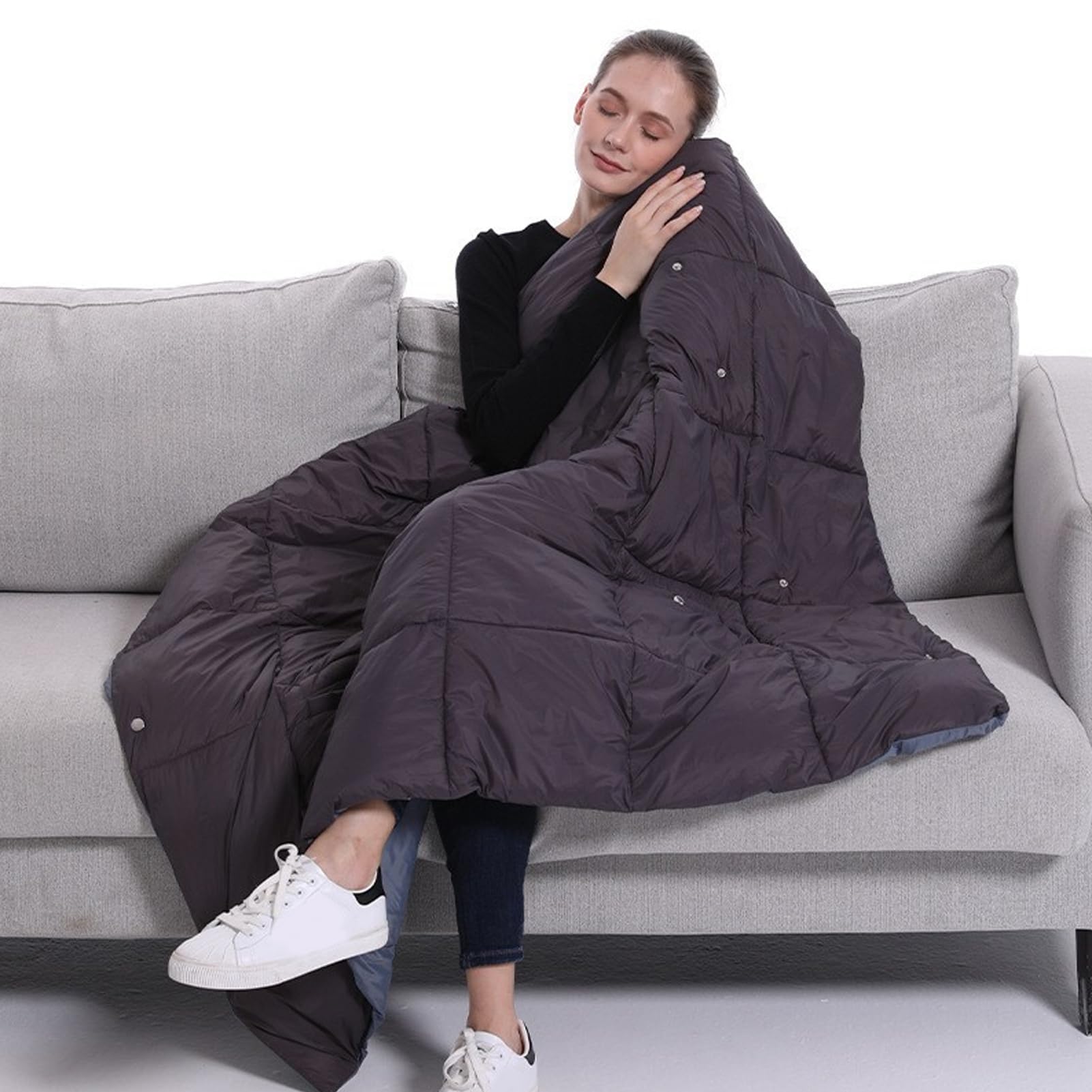 Jeanoko Tappetino Riscaldato Tappetino Elettrico Grigio con 6 Zone di Riscaldamento e 3 Livelli di Temperatura per il Comfort a Casa o in Ufficio