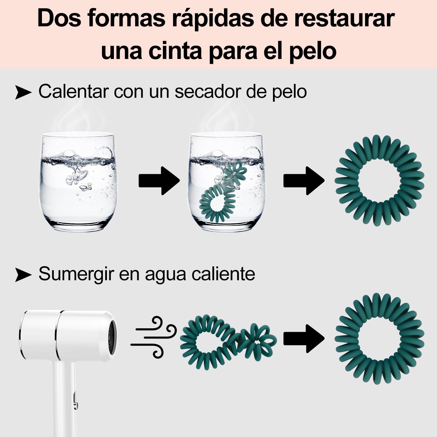 JessLab Lazos de Cabello en Espiral, 20 Pcs Traceless Cable Telefónico Sin arrugas Bobina de Plástico Titulares de Cola de Caballo sin Daños Accesorio para el Cabello para Niñas Mujeres Damas Regalo