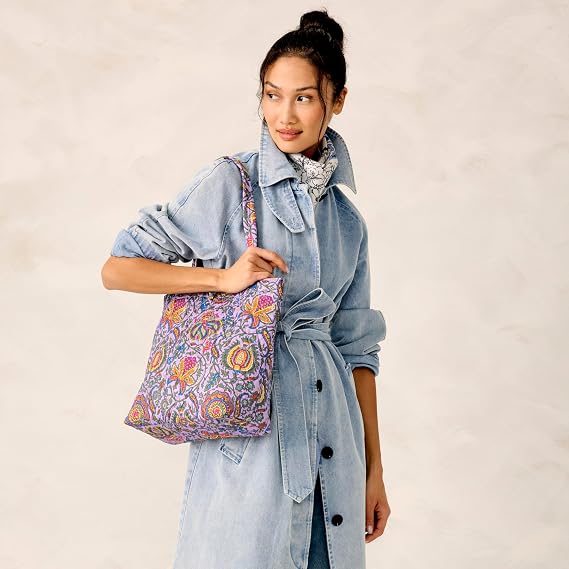Vera Bradley Women's Premium Cotton Small Original Tote Handbag, One Size