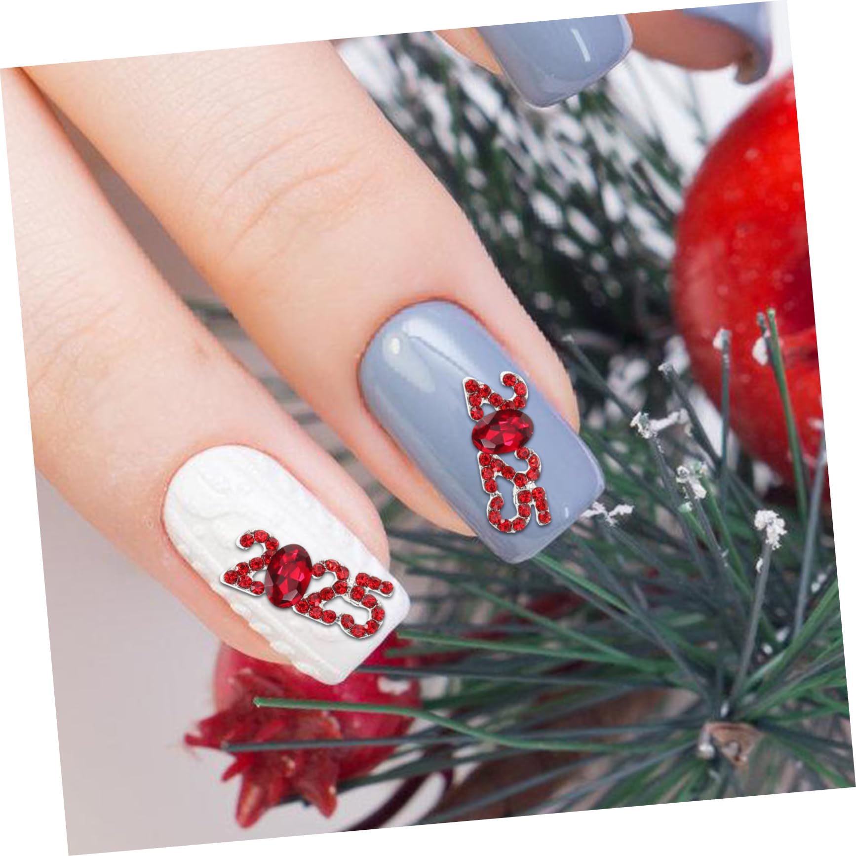 IWOWHERO 5Pcs Nail Charms with Rhinestones for Women Manicure Decorations Nail Gems for Prom Birthday Wedding and Festivals