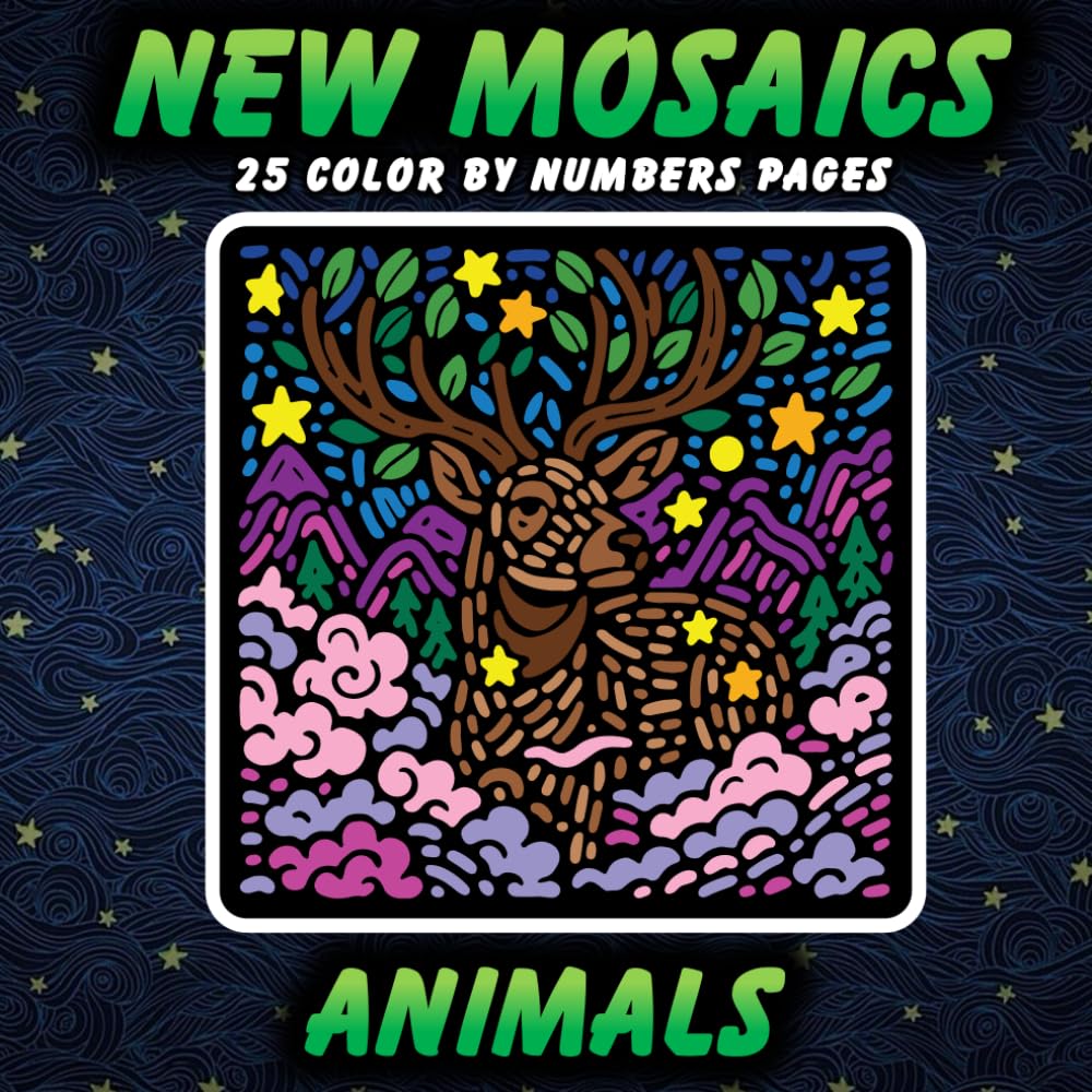 New Mosaics Coloring Book: Animals theme