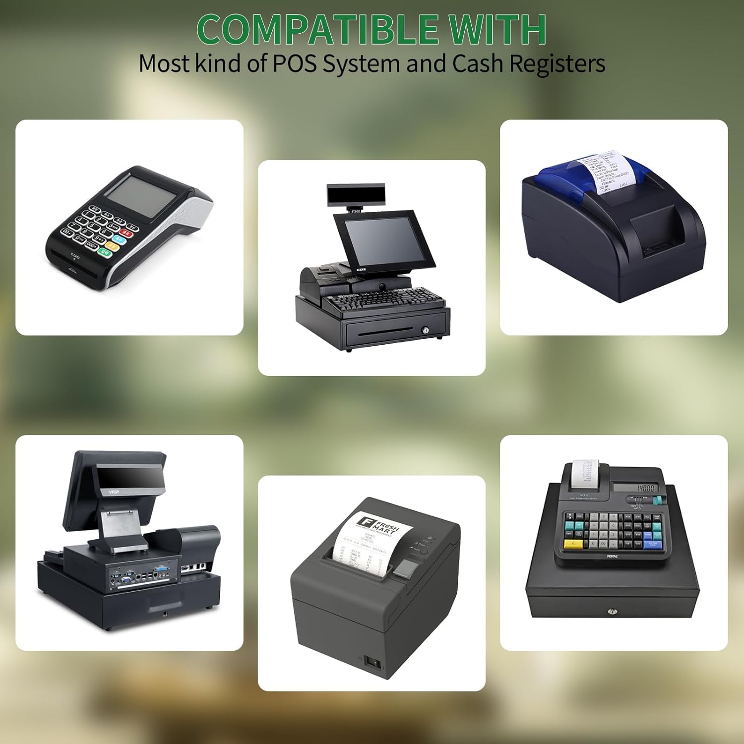 (10 Rolls) 2 1/4" x 50' Thermal Receipt Paper Rolls, Cash Register POS Thermal Paper, Credit Card Rolls Thermal 2 1/4 in x 50 ft. - Image 4