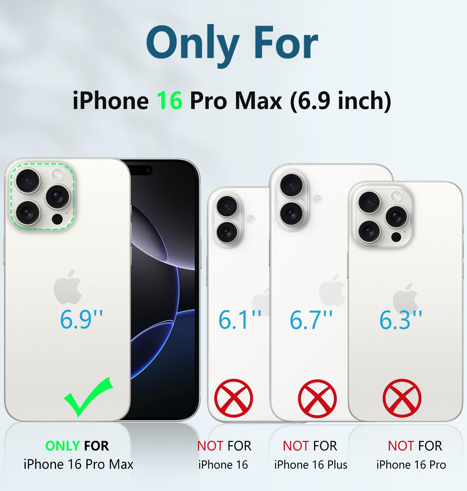 FNTCASE for iPhone 16 Pro-Max Case: Military Grade Drop Proof Protection Mobile Cover with Kickstand, Black - Image 2