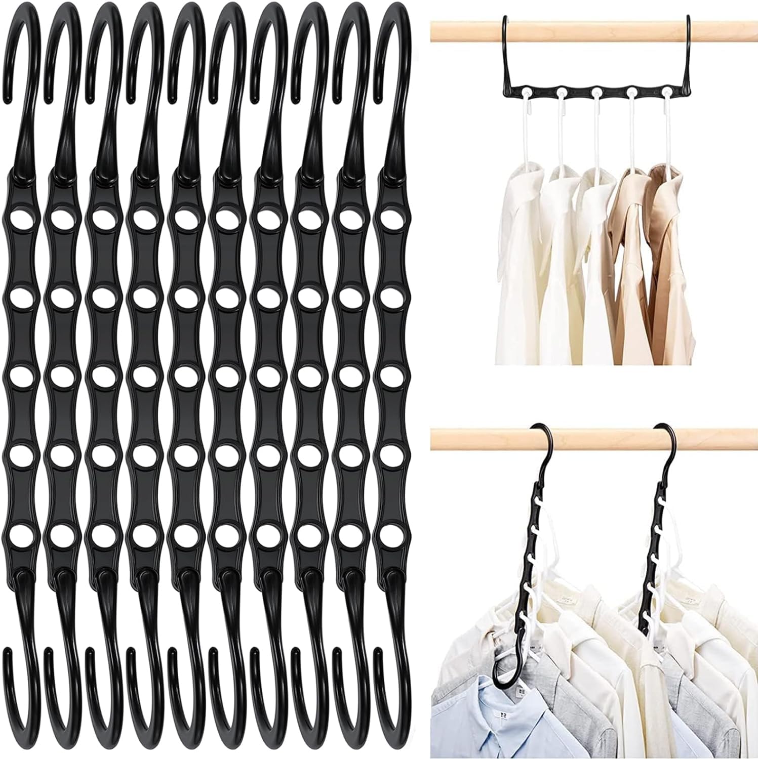 Magic Hangers Space Saver 20 Pack Closet Organizer Multi Hangers-White