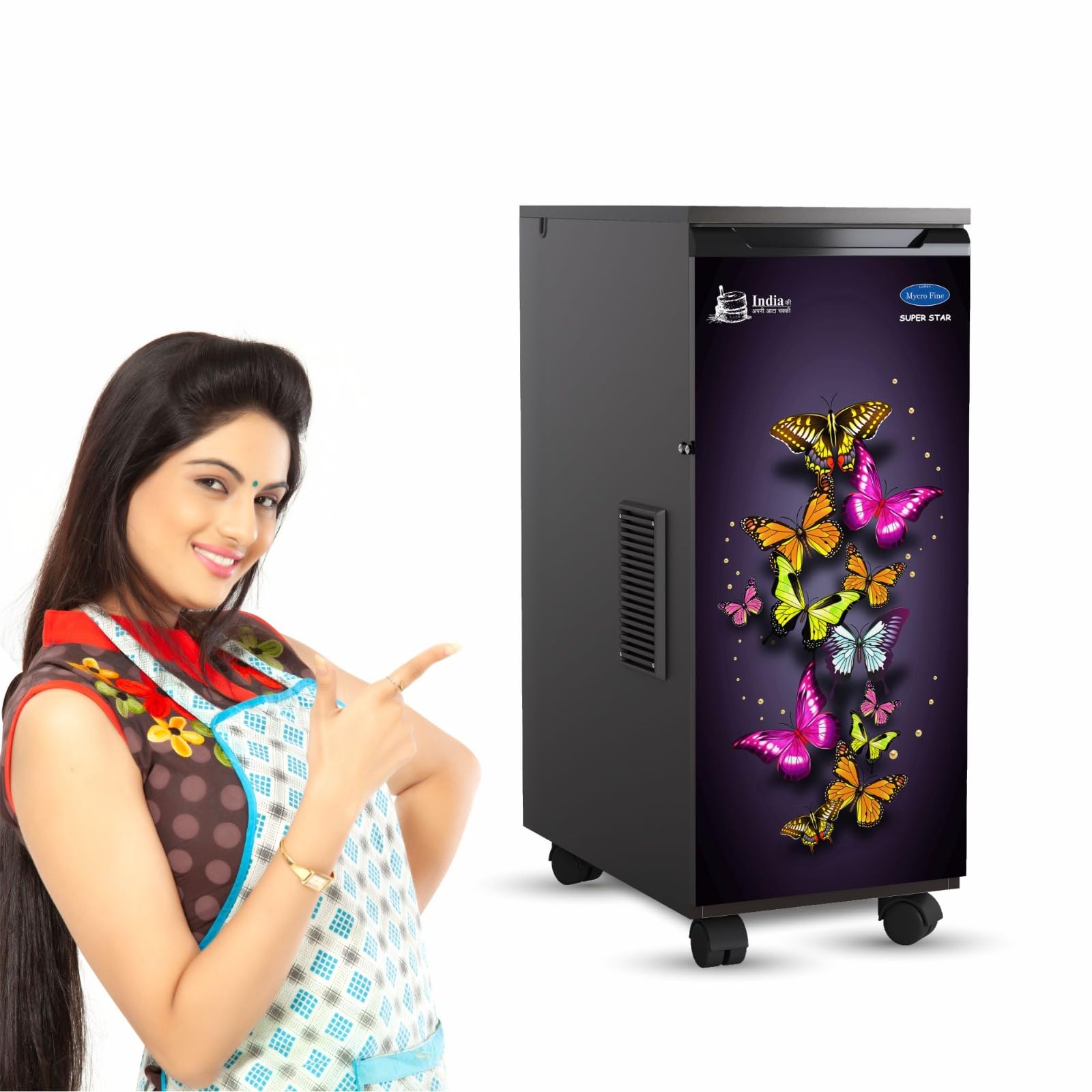 Lucky Mycrofine Super Star Butterfly Atta Chakki machine Flour Mill 5Kg Capacity Fully Automatic Domestic Made In India for Grinding Various types of Grains