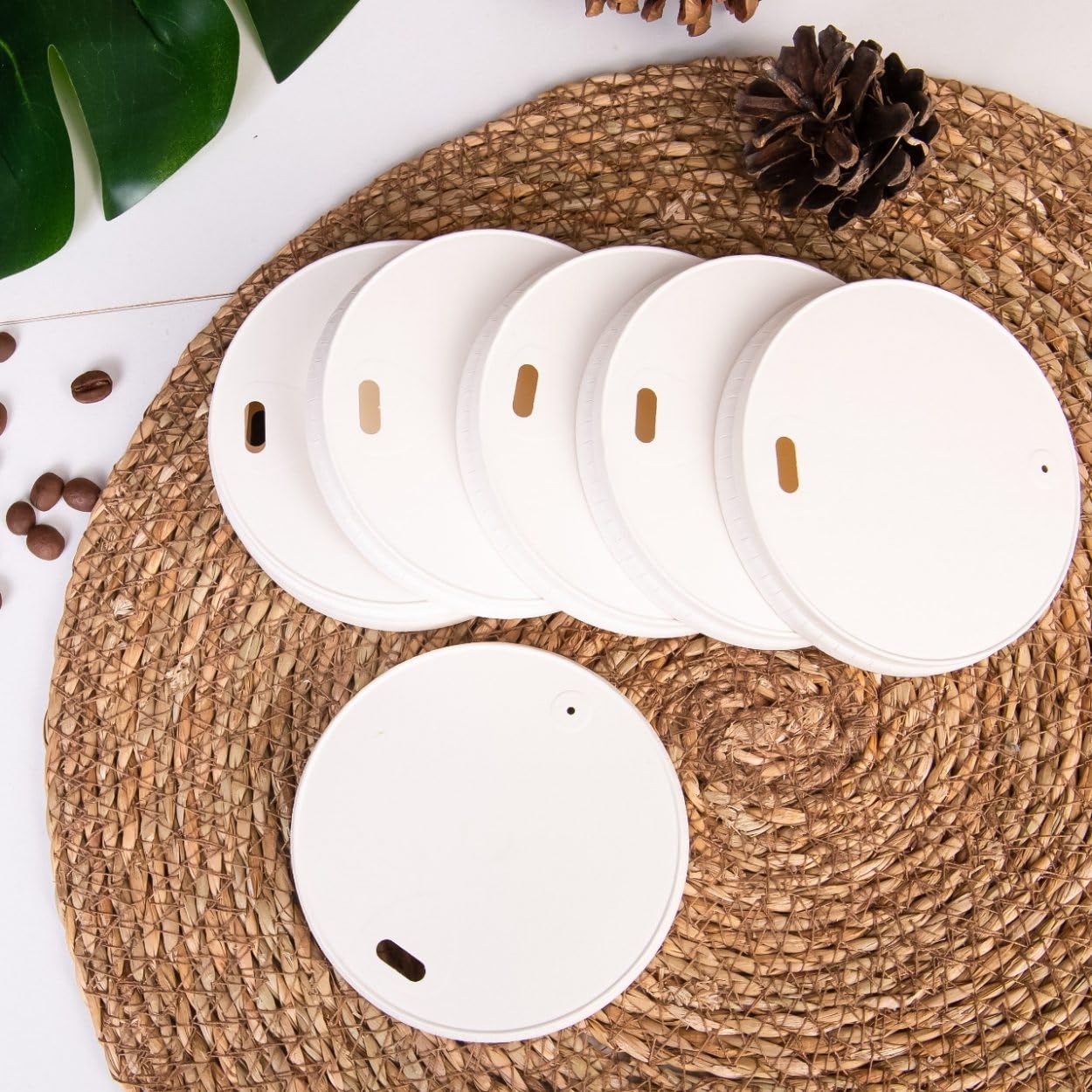 Coperchio per bicchieri di cartone, per bicchieri da caffè da asporto, biodegradabile e compostabile, per bicchieri di cartone (1000, Ø 62.5)