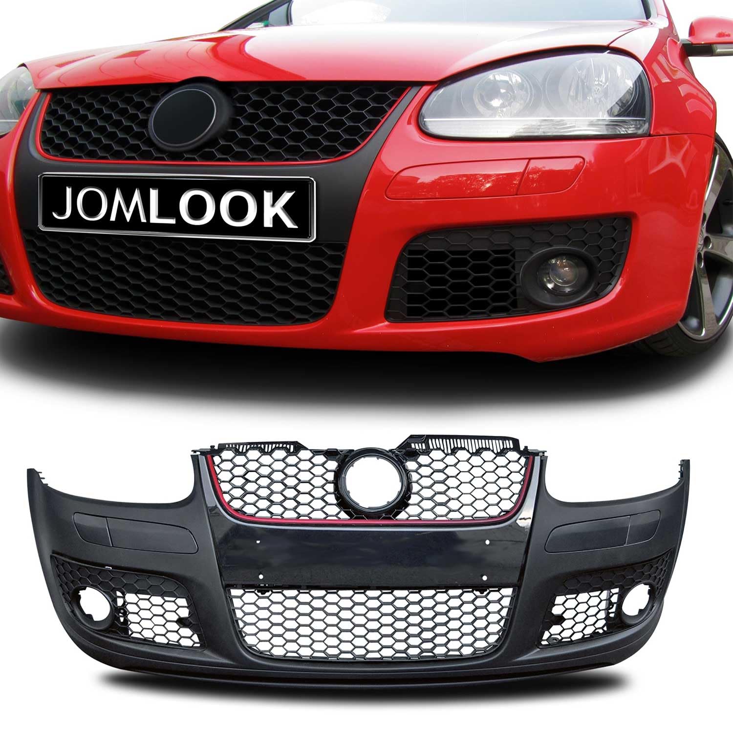 Pare-choc avant look GTI avec grille de nid d'abeille pour VW Golf 5 2003-2008