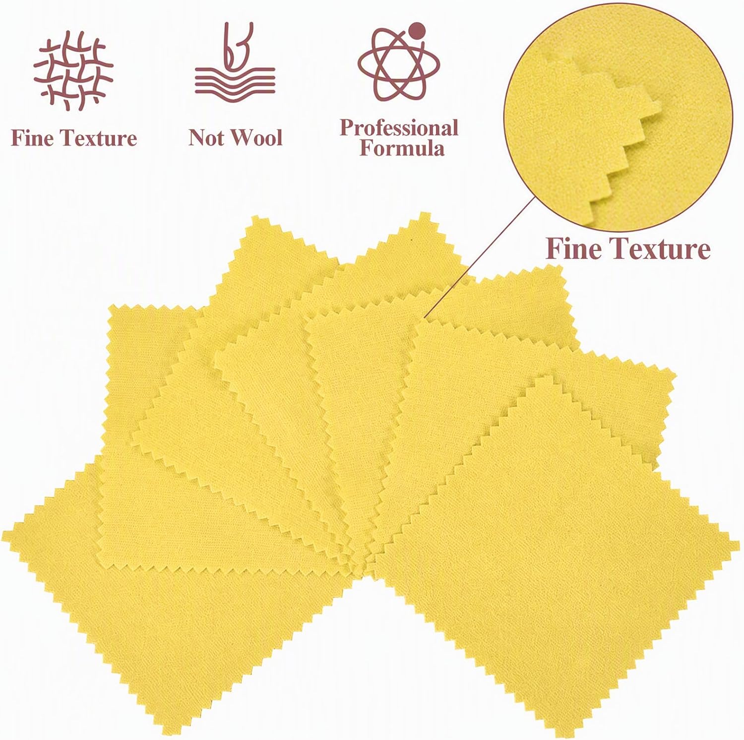 PINGMIC Jewelry Polishing Cloth, 120 PCS Silver Cleaning Cloths, Yello