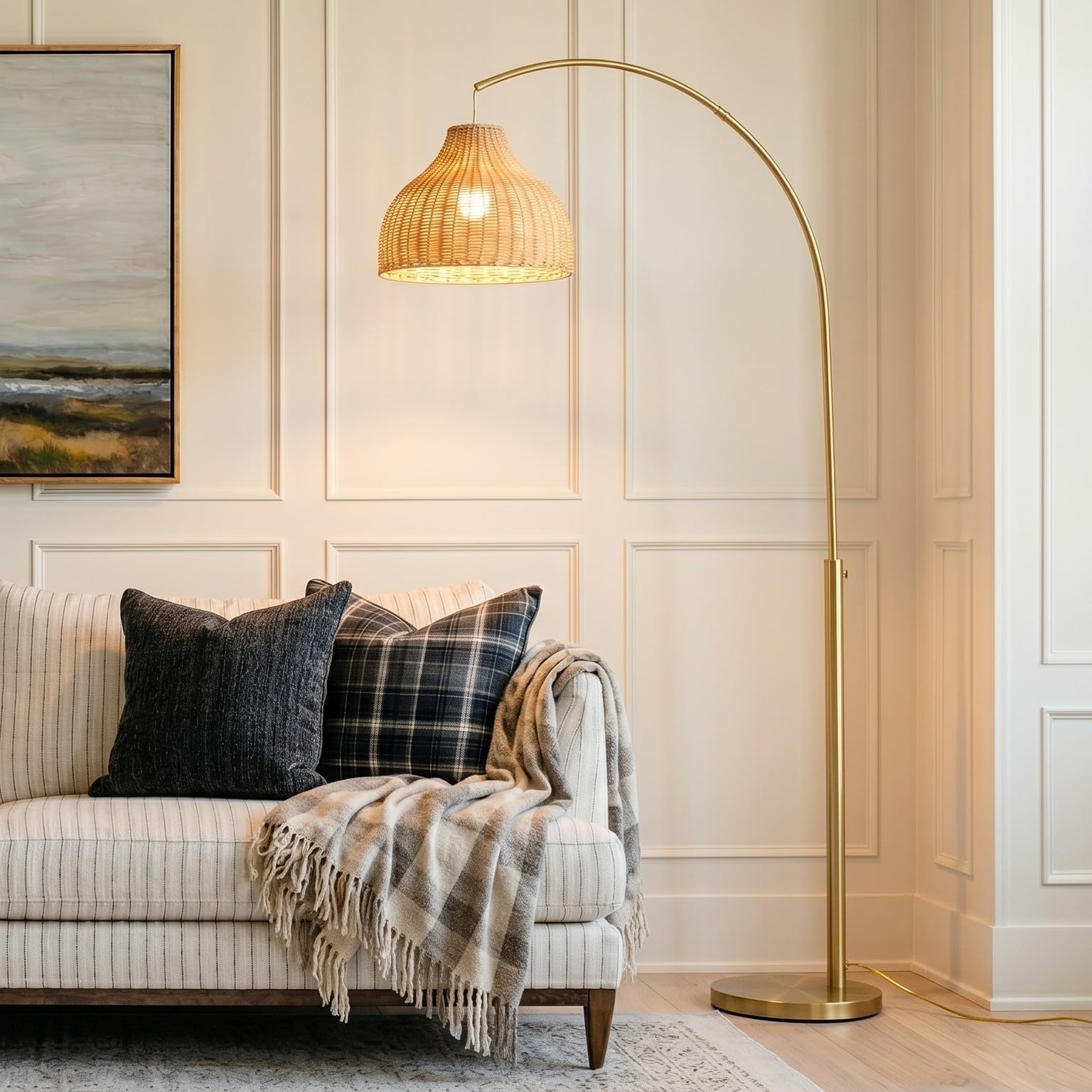 Brightech Lark Arc Lamp for Living Rooms & Offices, Floor Lamp