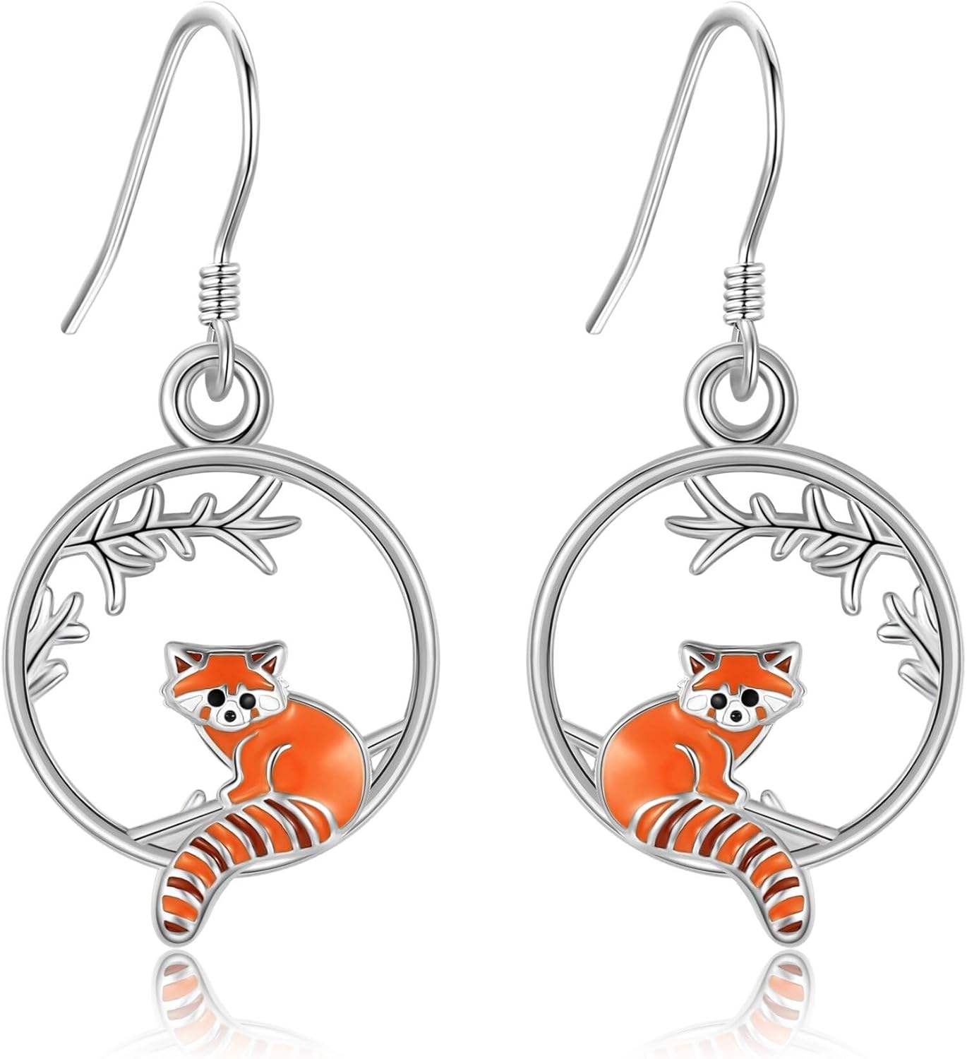 YAFEINI Animal Gifts Sterling Silver Axolotl/Goat/Penguin/Highland Cow/Red Panda/Phoenix/Fox/Otters Dangle Drop Earrings Heart Animal Jewelry for Women Girls